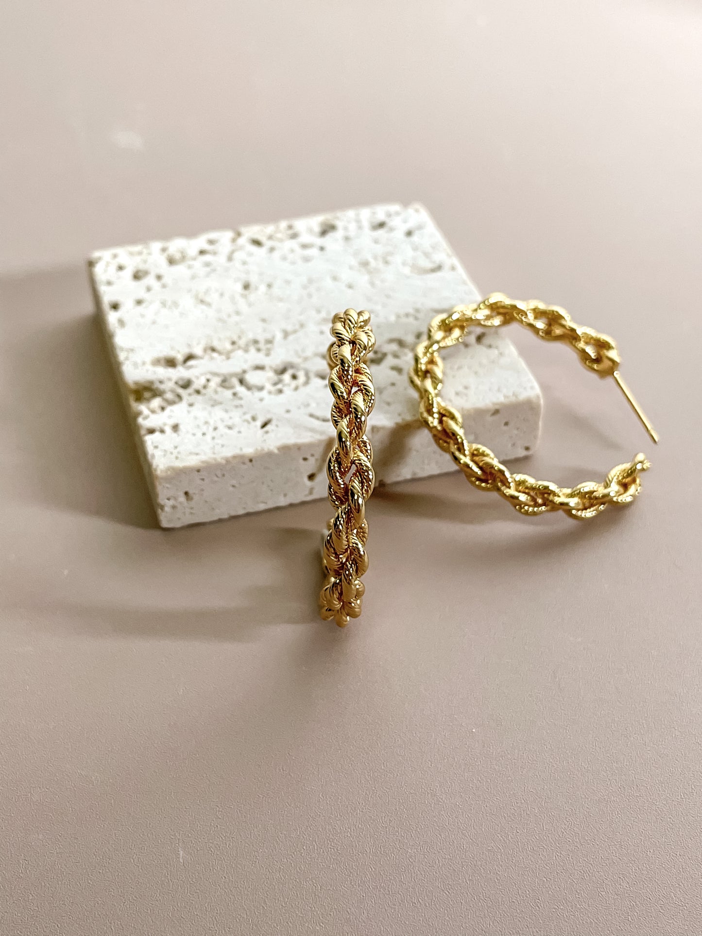 Twisted Rope C-Shaped Earrings