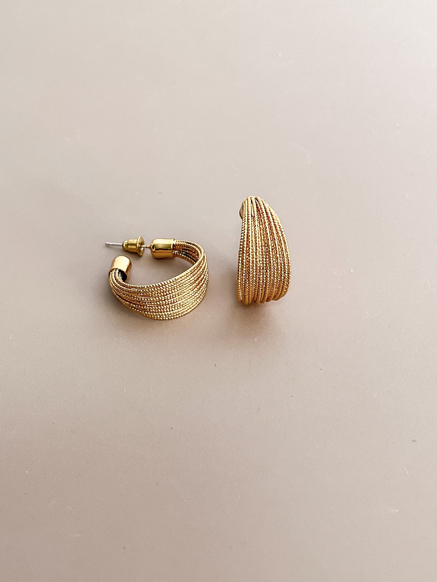 Fabric/Braided Tassel Hoop Earrings