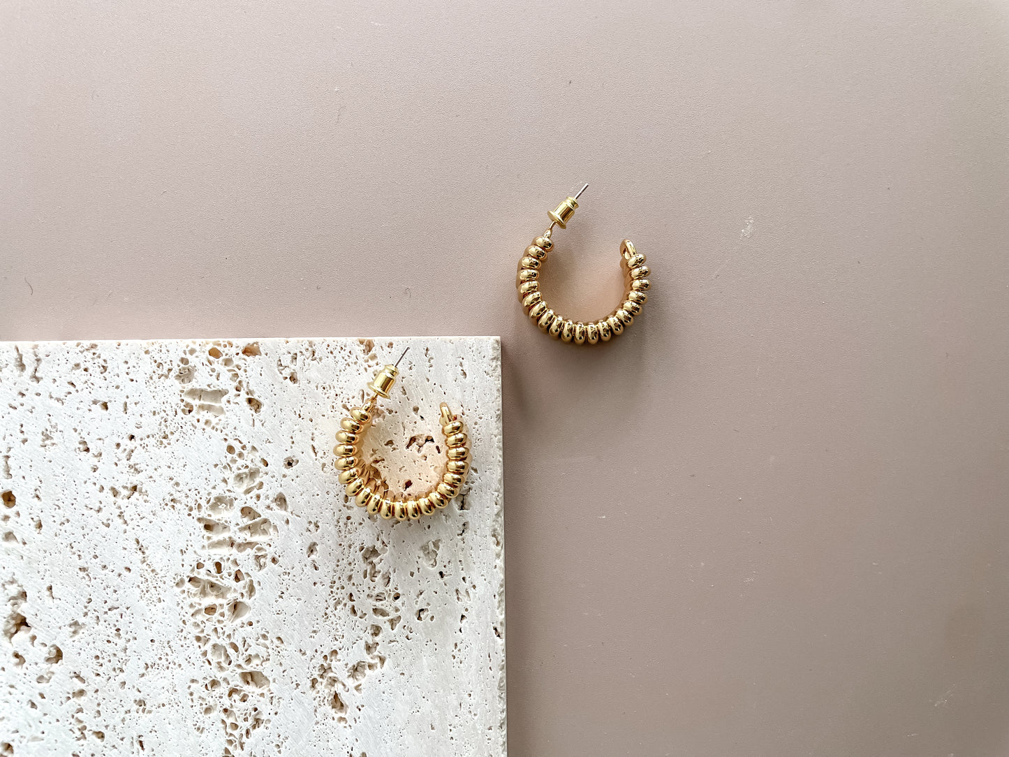 C-Shaped Chunky Stud Earrings