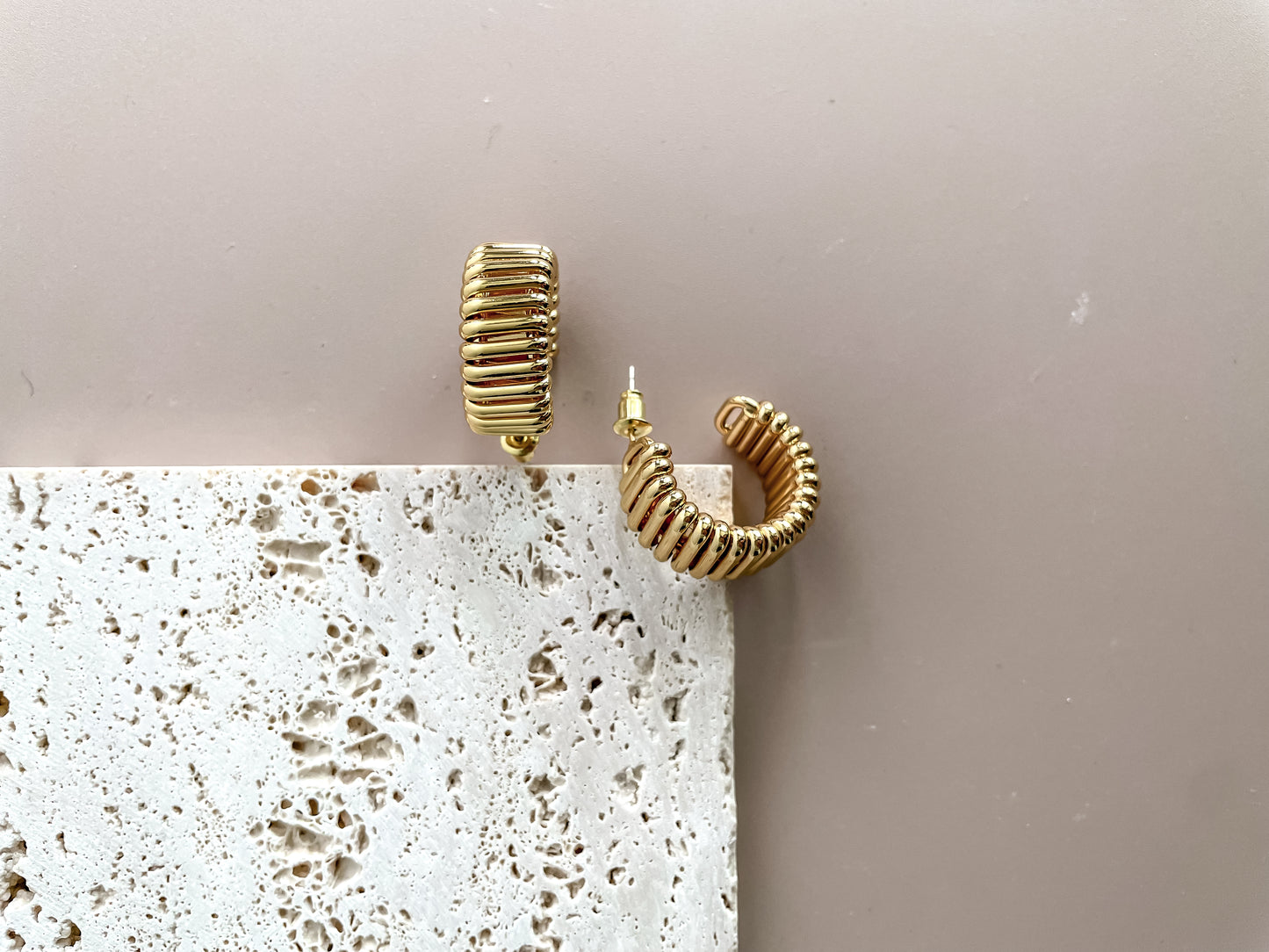 C-Shaped Chunky Stud Earrings