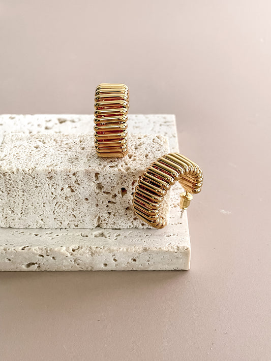 C-Shaped Chunky Stud Earrings