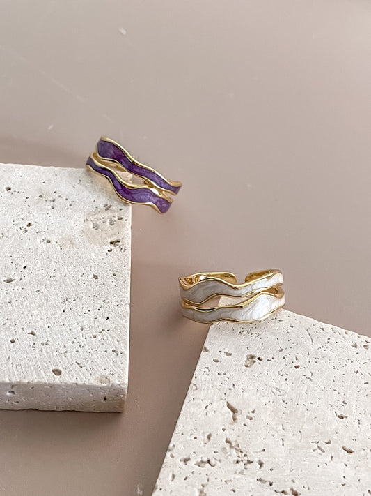 Double Layer Enamel Colorful Ring