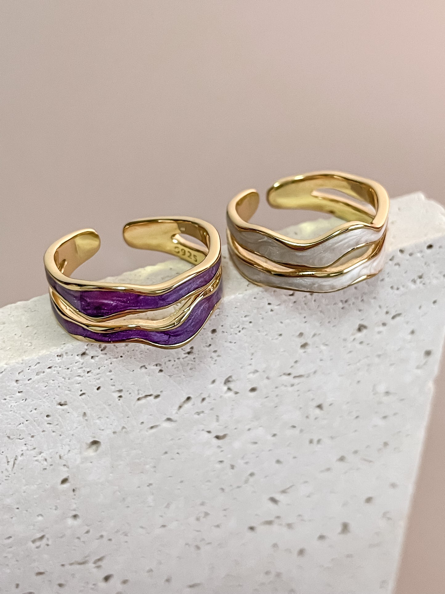 Double Layer Enamel Colorful Ring