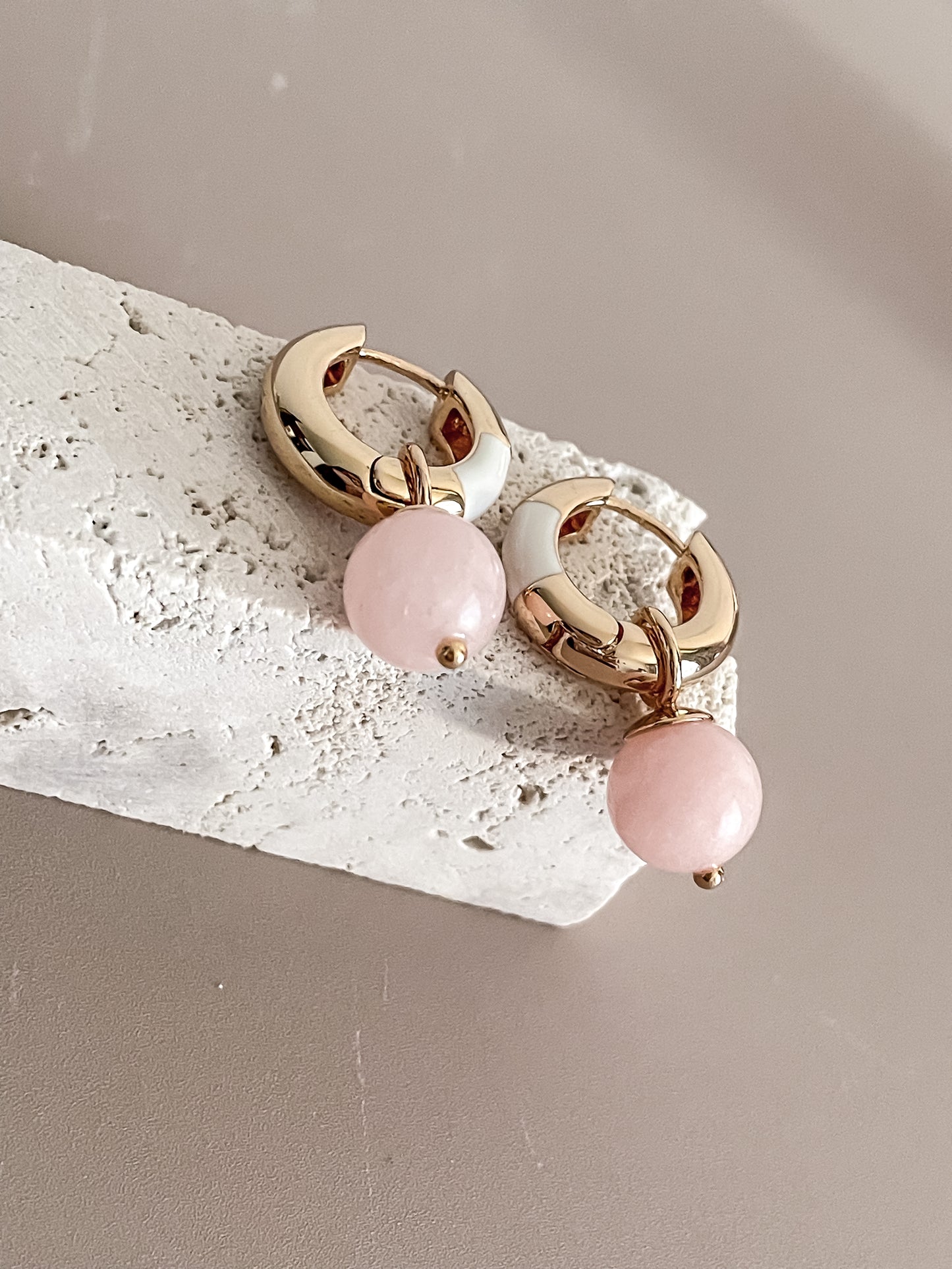 Jade Pendant Hoop Earrings