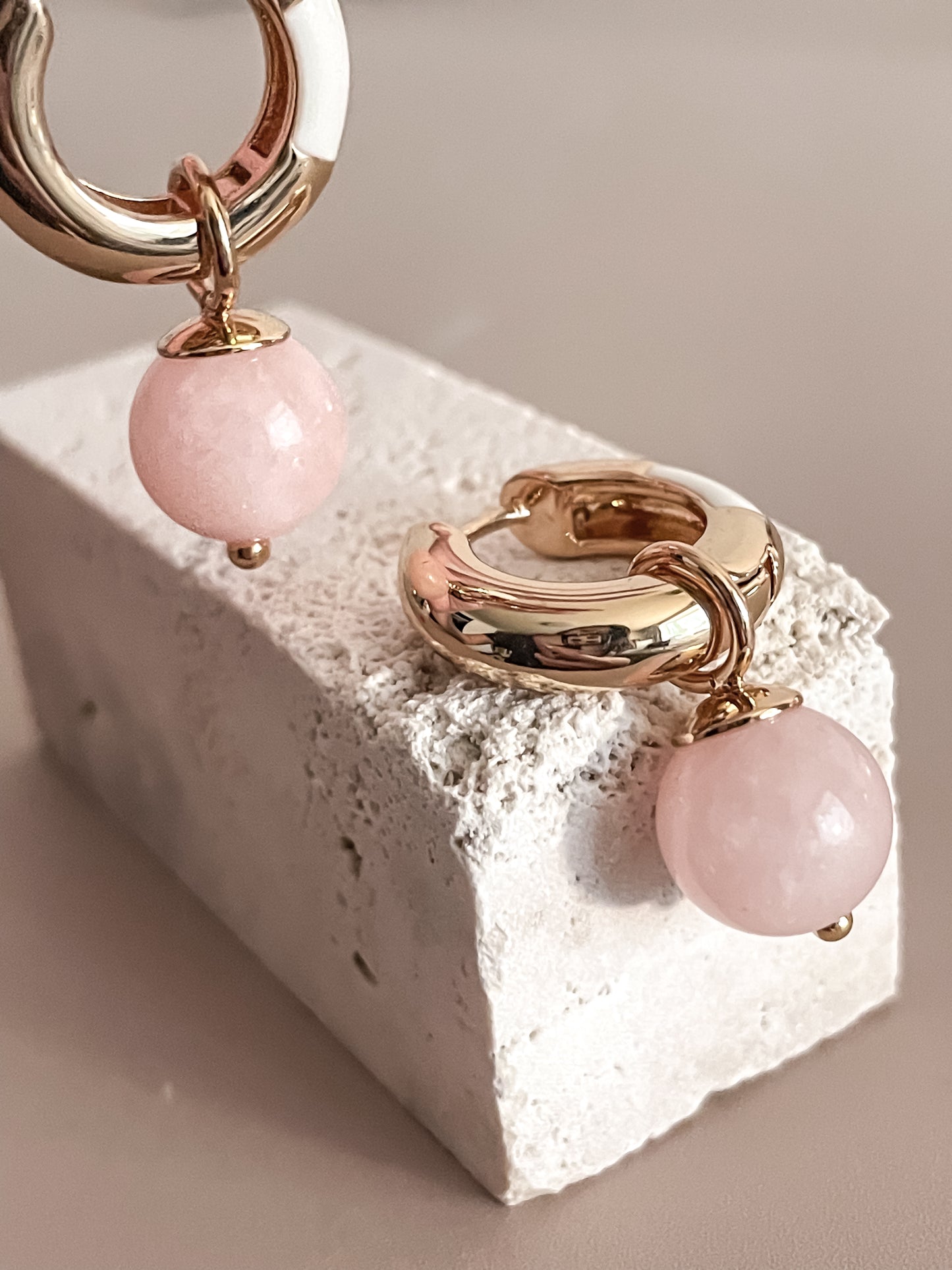 Jade Pendant Hoop Earrings