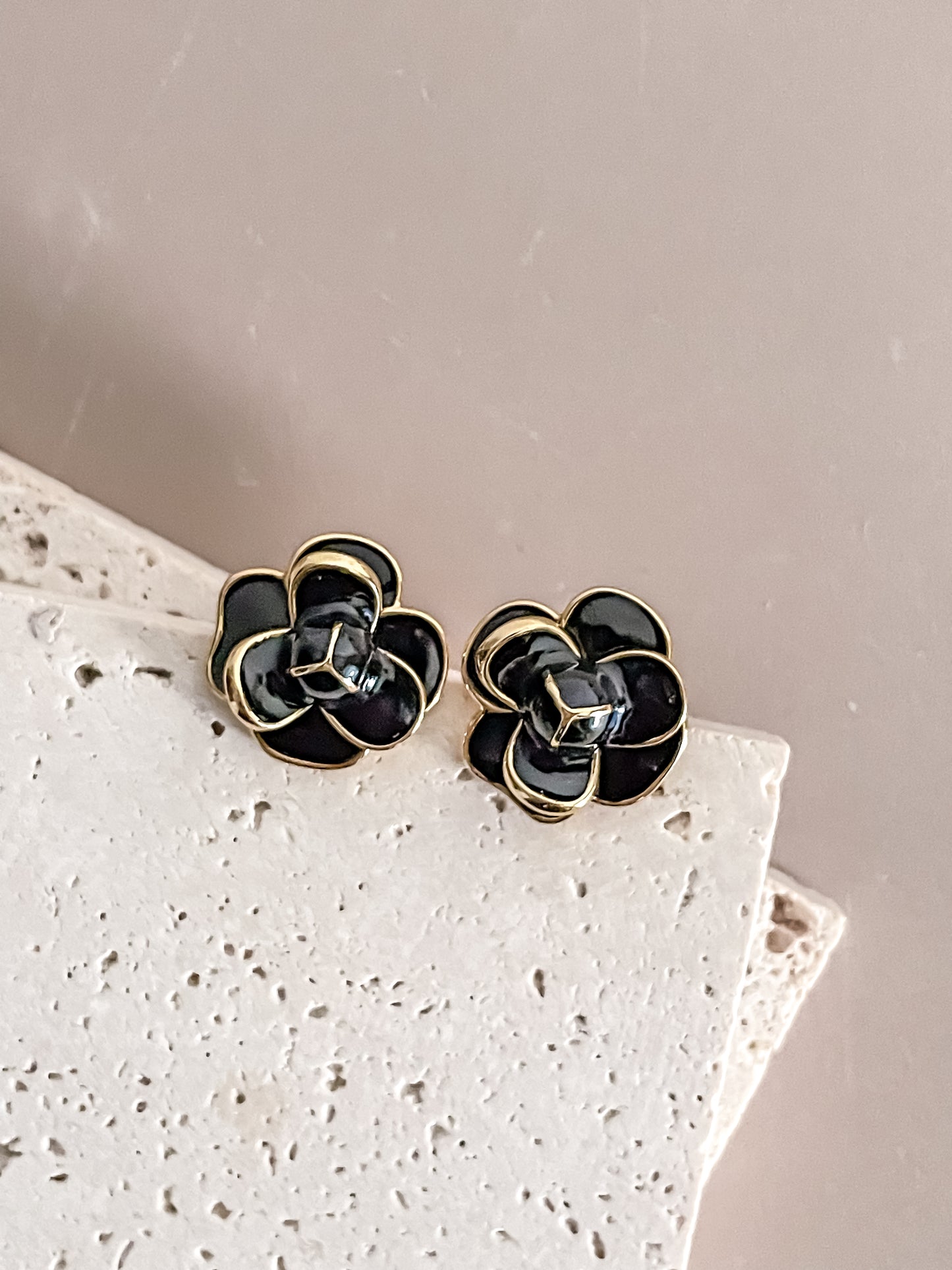Flower Enamel Stud Earrings