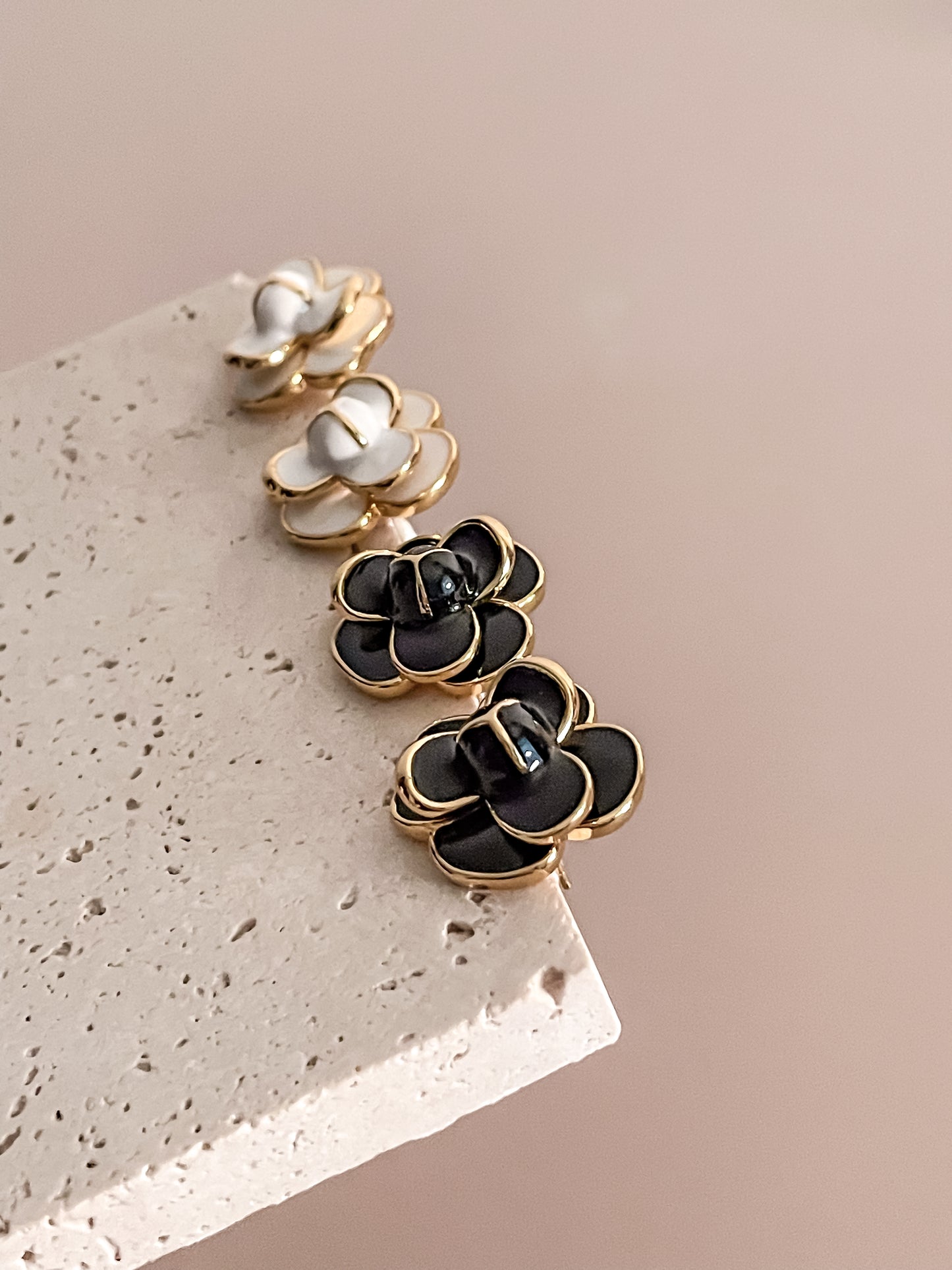 Flower Enamel Stud Earrings