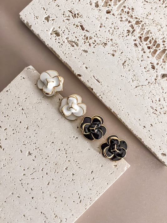 Flower Enamel Stud Earrings