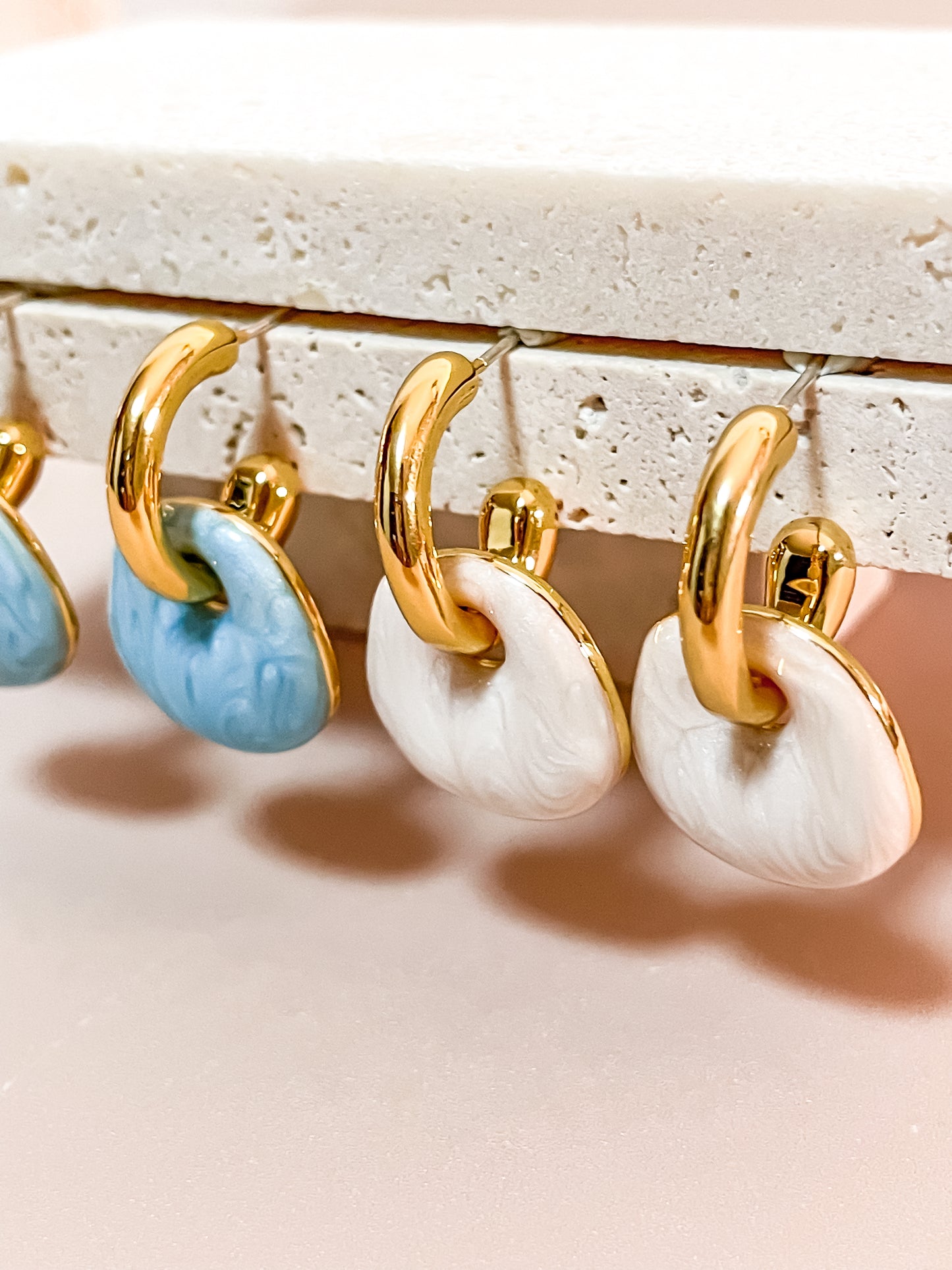 Cloudy Enamel Earrings