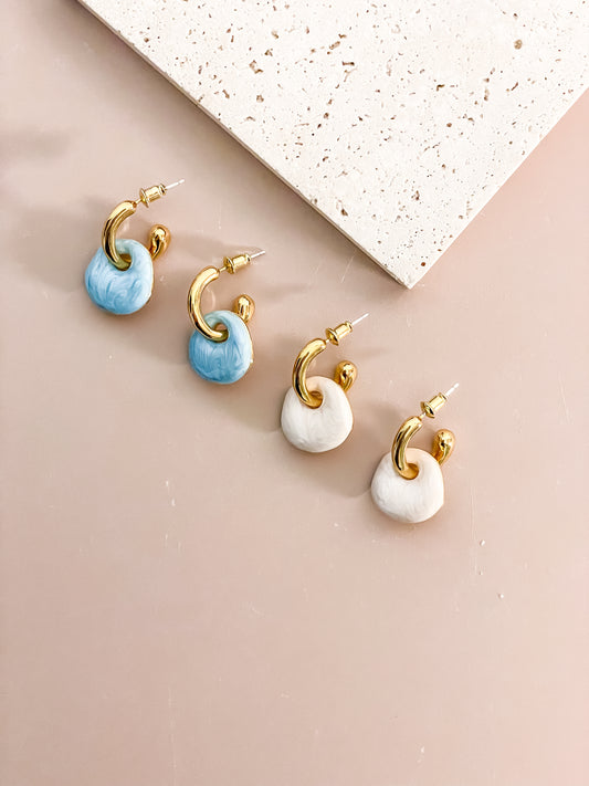 Cloudy Enamel Earrings
