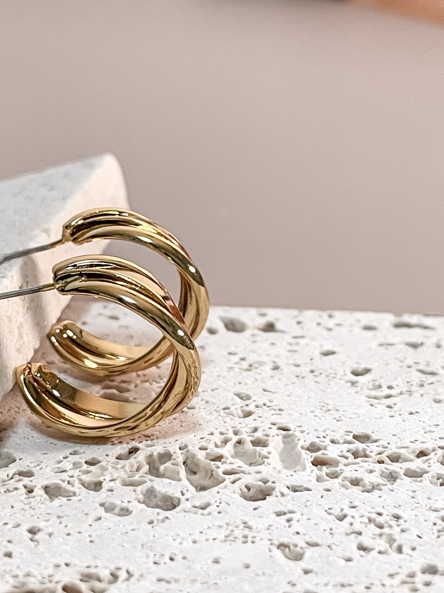 C-Shape Gold Twisted Earring