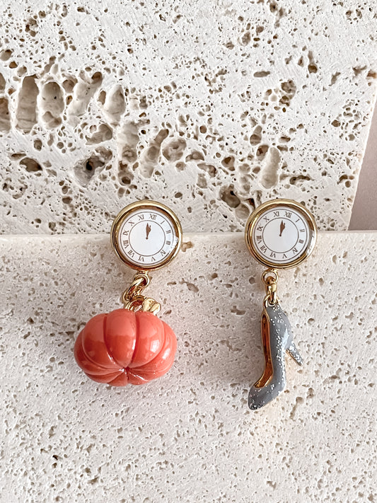Pumpkin Crystal Shoes Earrings