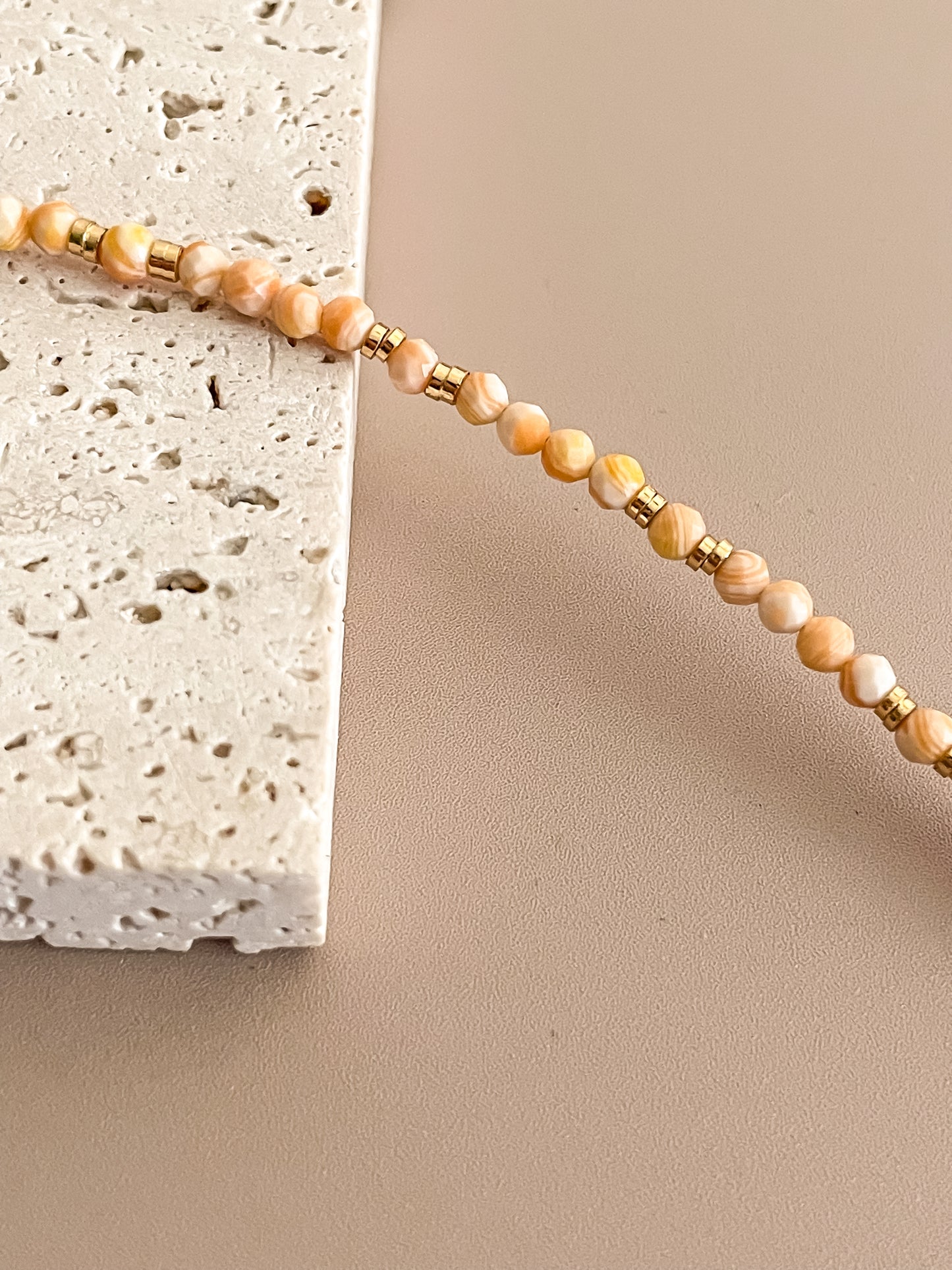 Mini Orange Beaded Necklace