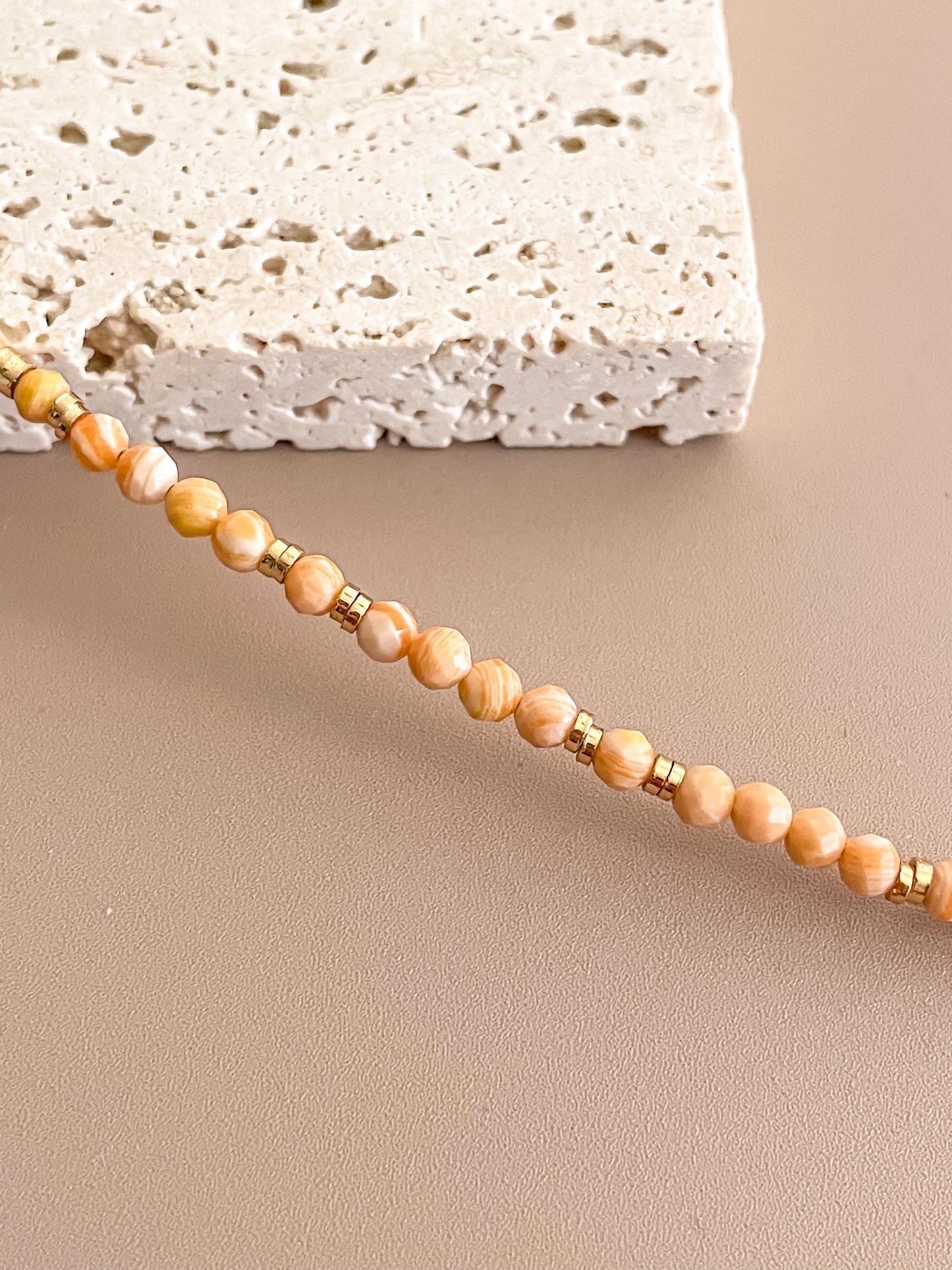 Mini Orange Beaded Necklace