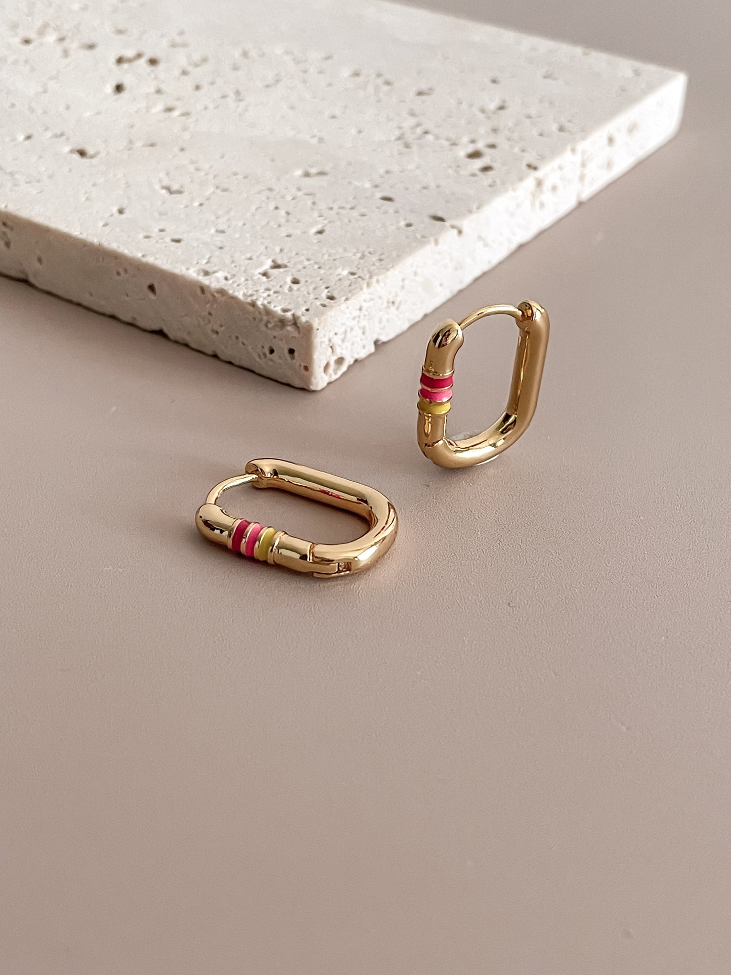 Oval Gold Colored Earrings