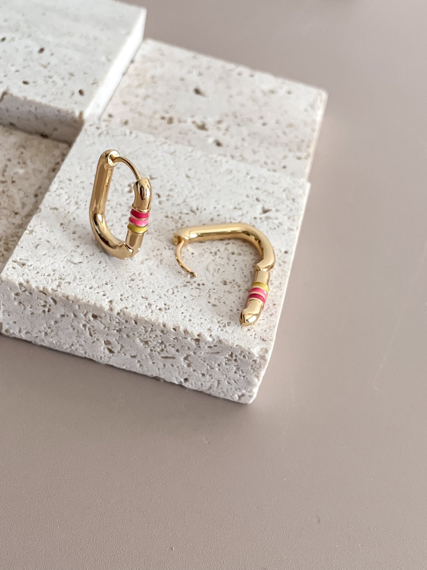 Oval Gold Colored Earrings