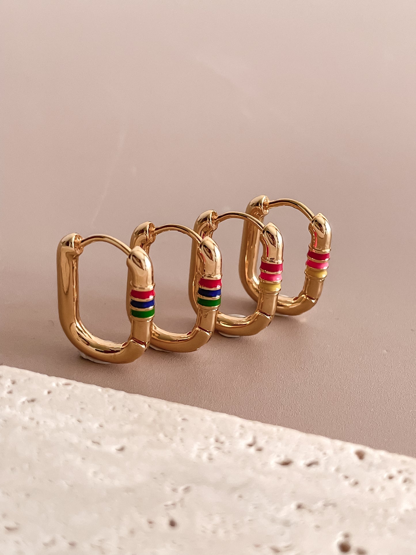Oval Gold Colored Earrings