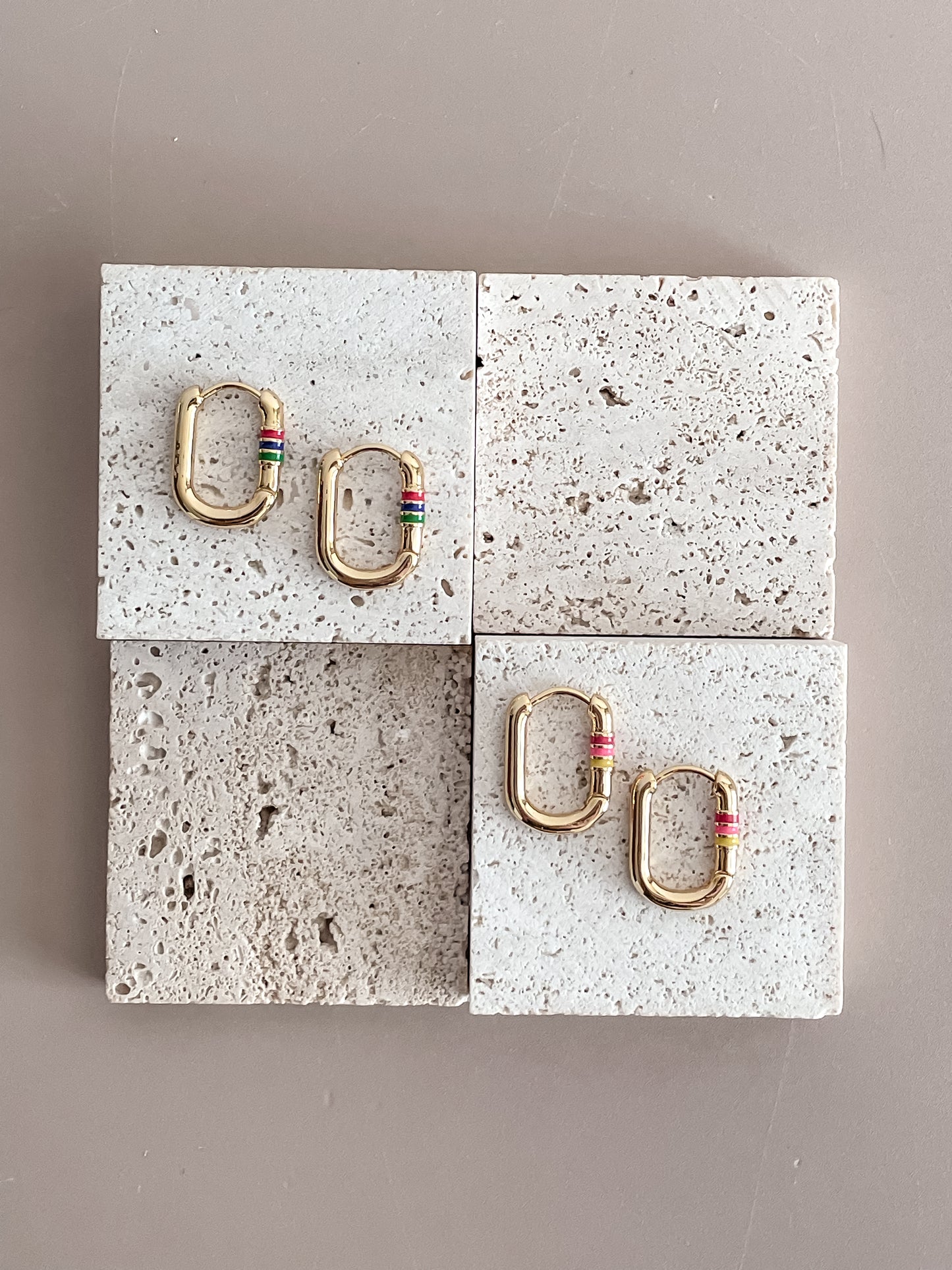 Oval Gold Colored Earrings