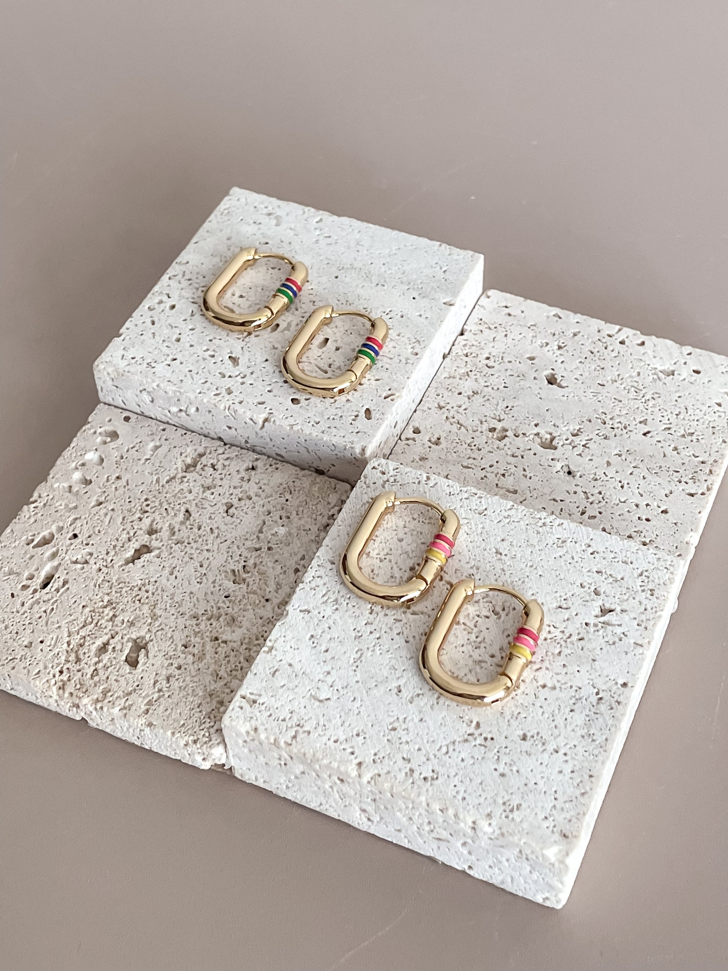Oval Gold Colored Earrings