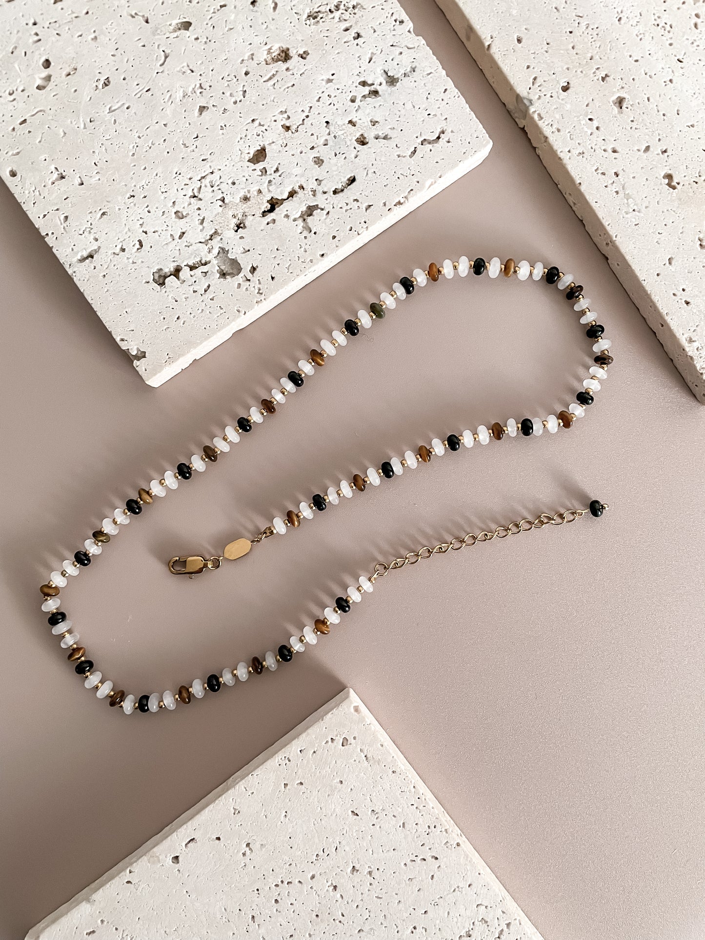 Tiger's Eye & Agate Beaded Necklace
