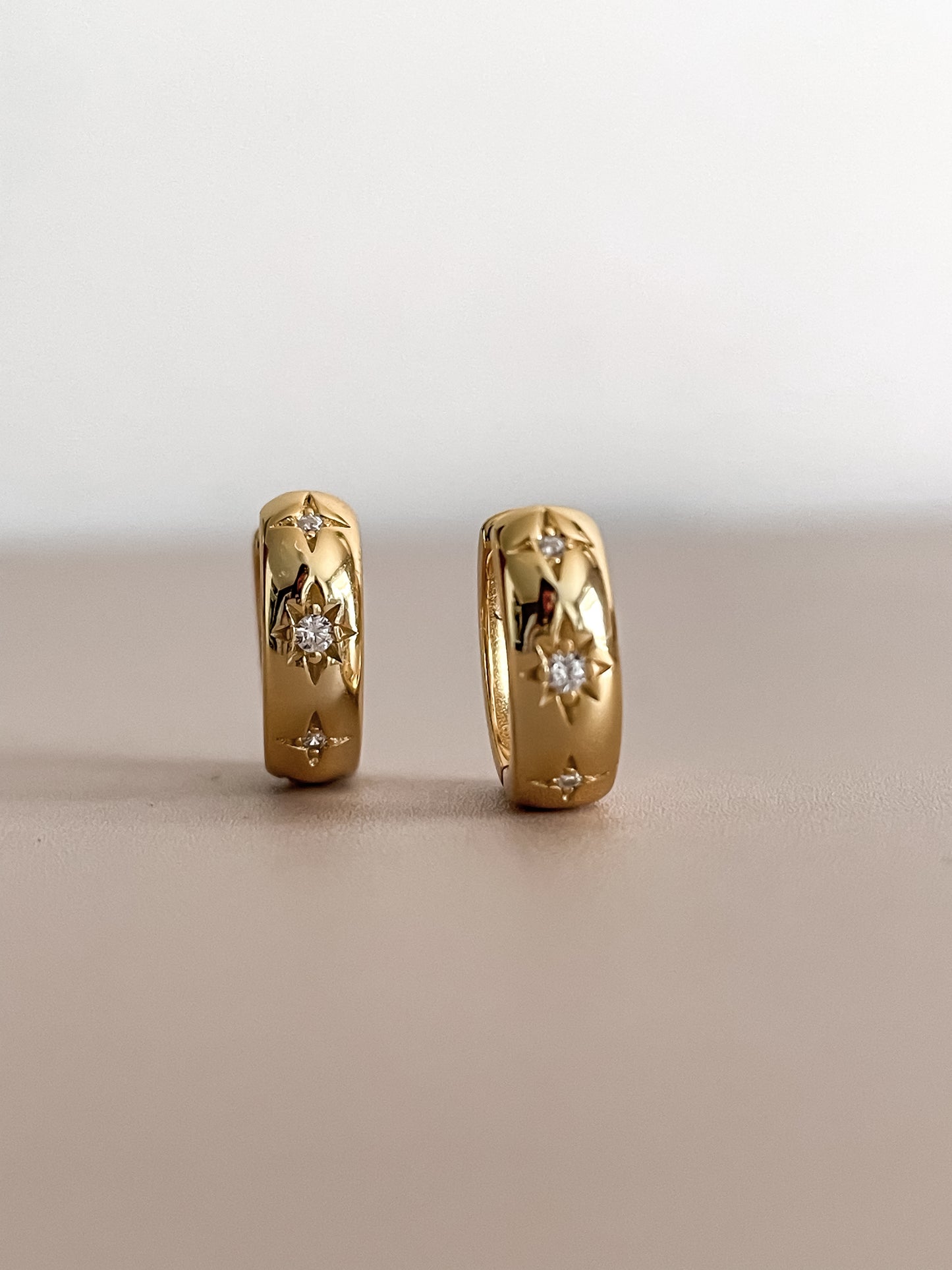 Minimalist Star Zircon Earrings