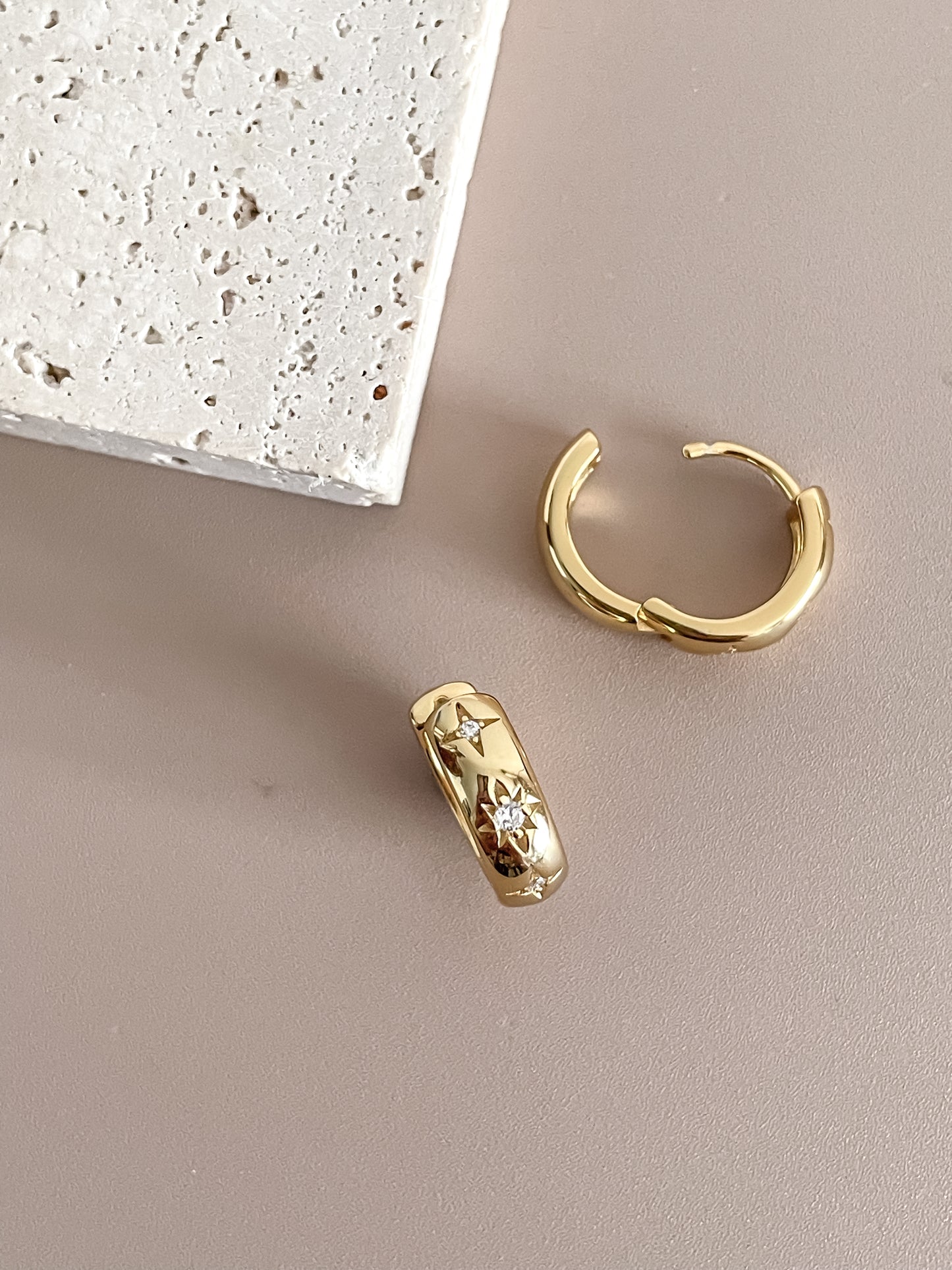 Minimalist Star Zircon Earrings