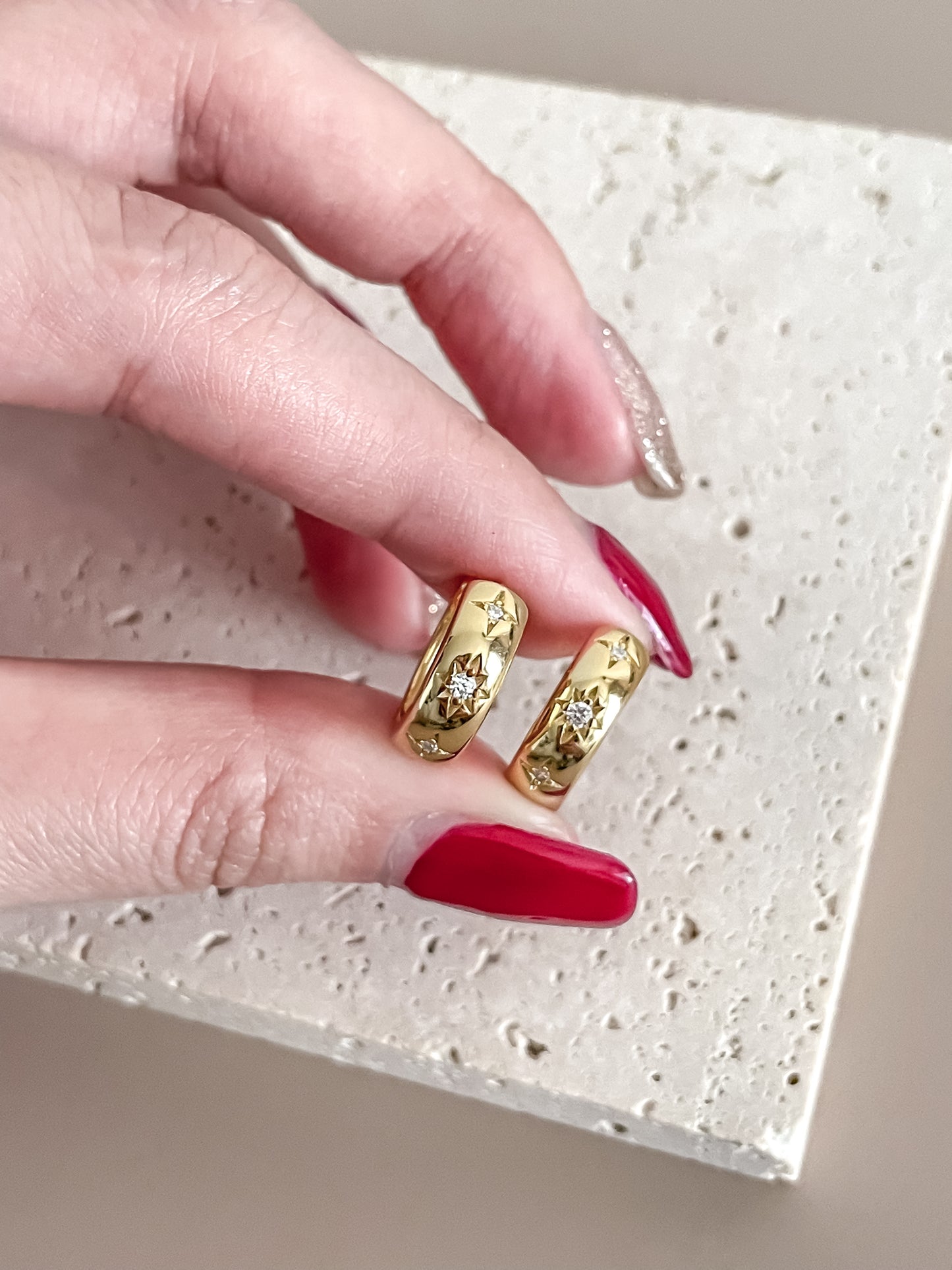 Minimalist Star Zircon Earrings