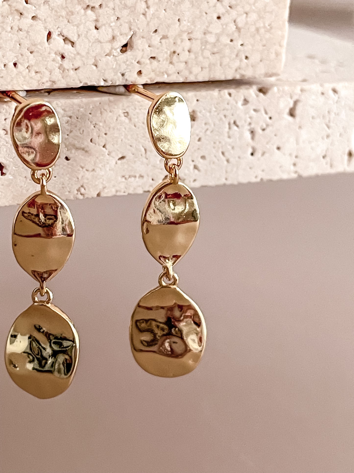 Ripple Inspired Matte Drop Earrings