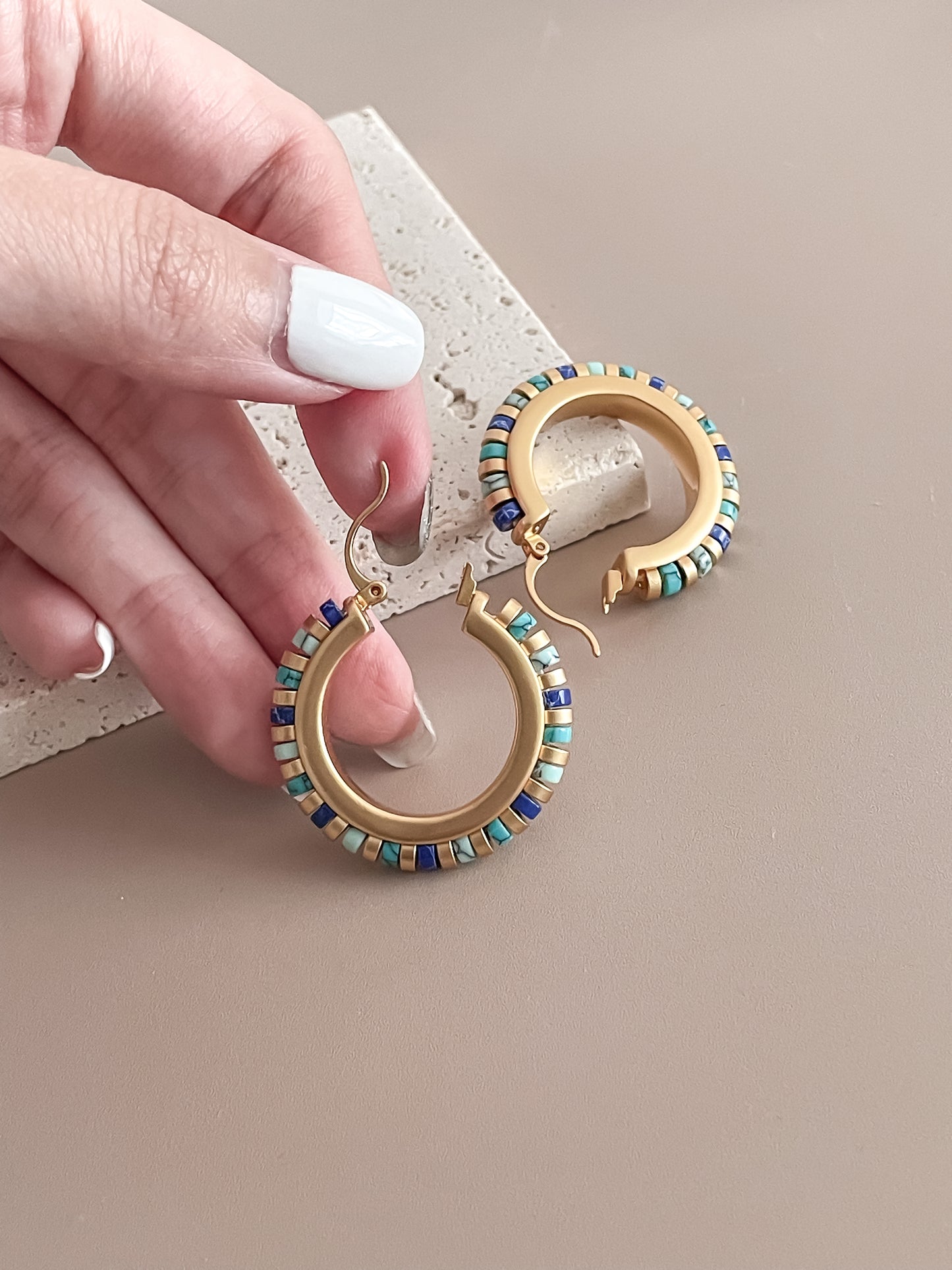 Beaded Turquoise Earrings