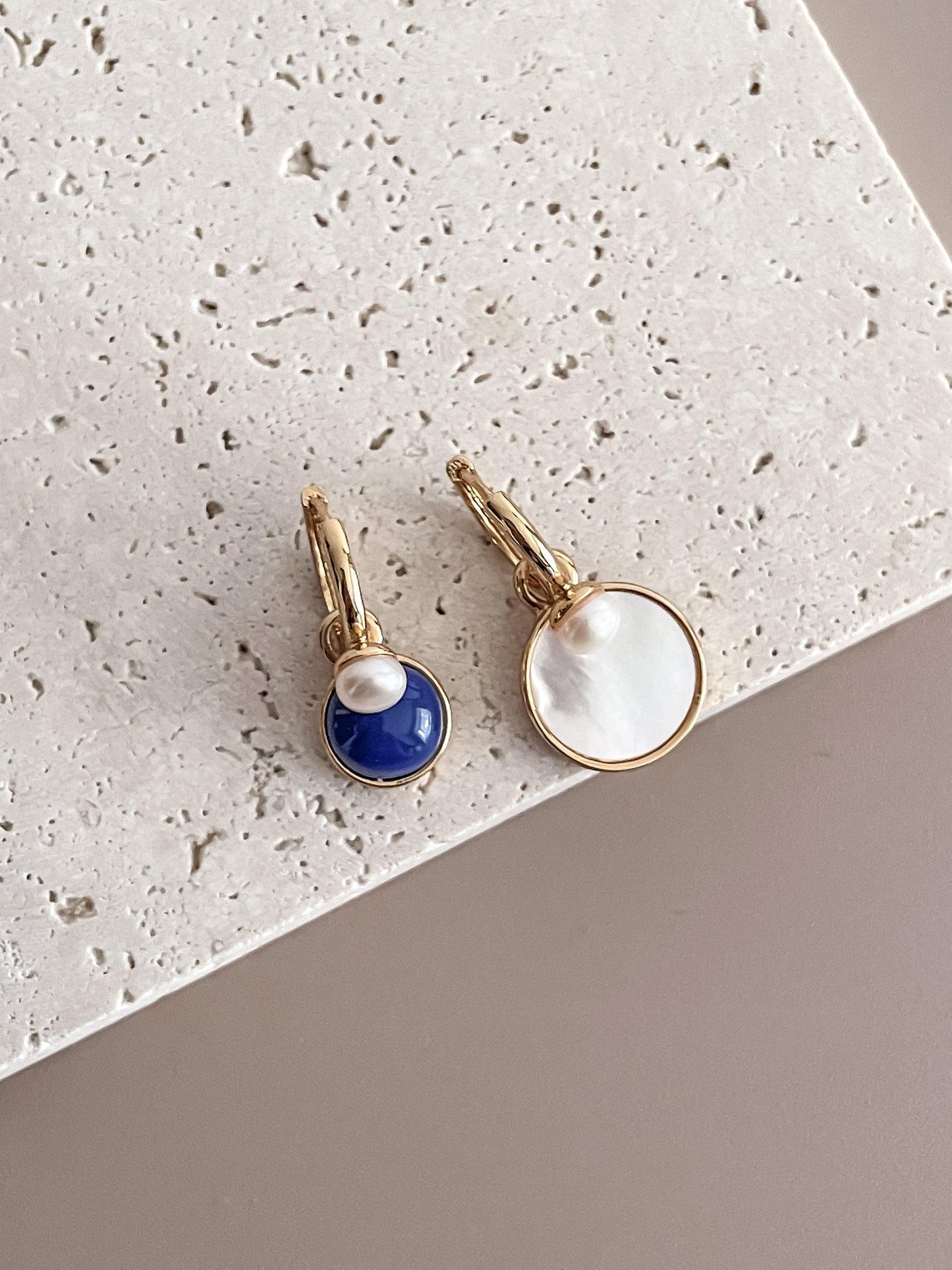 French Retro Gemstone Stone Earrings