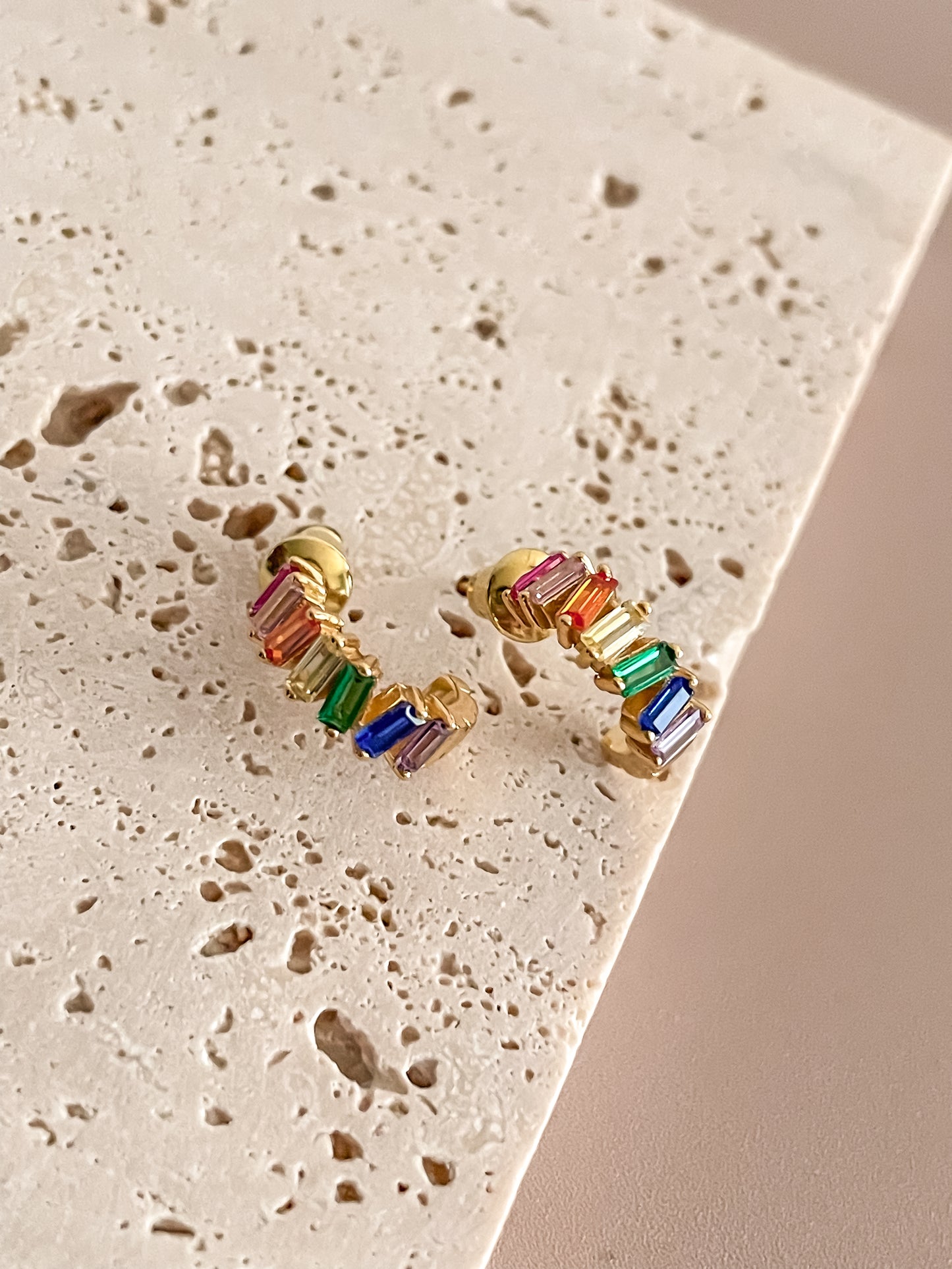 Rainbow Zircon Earrings