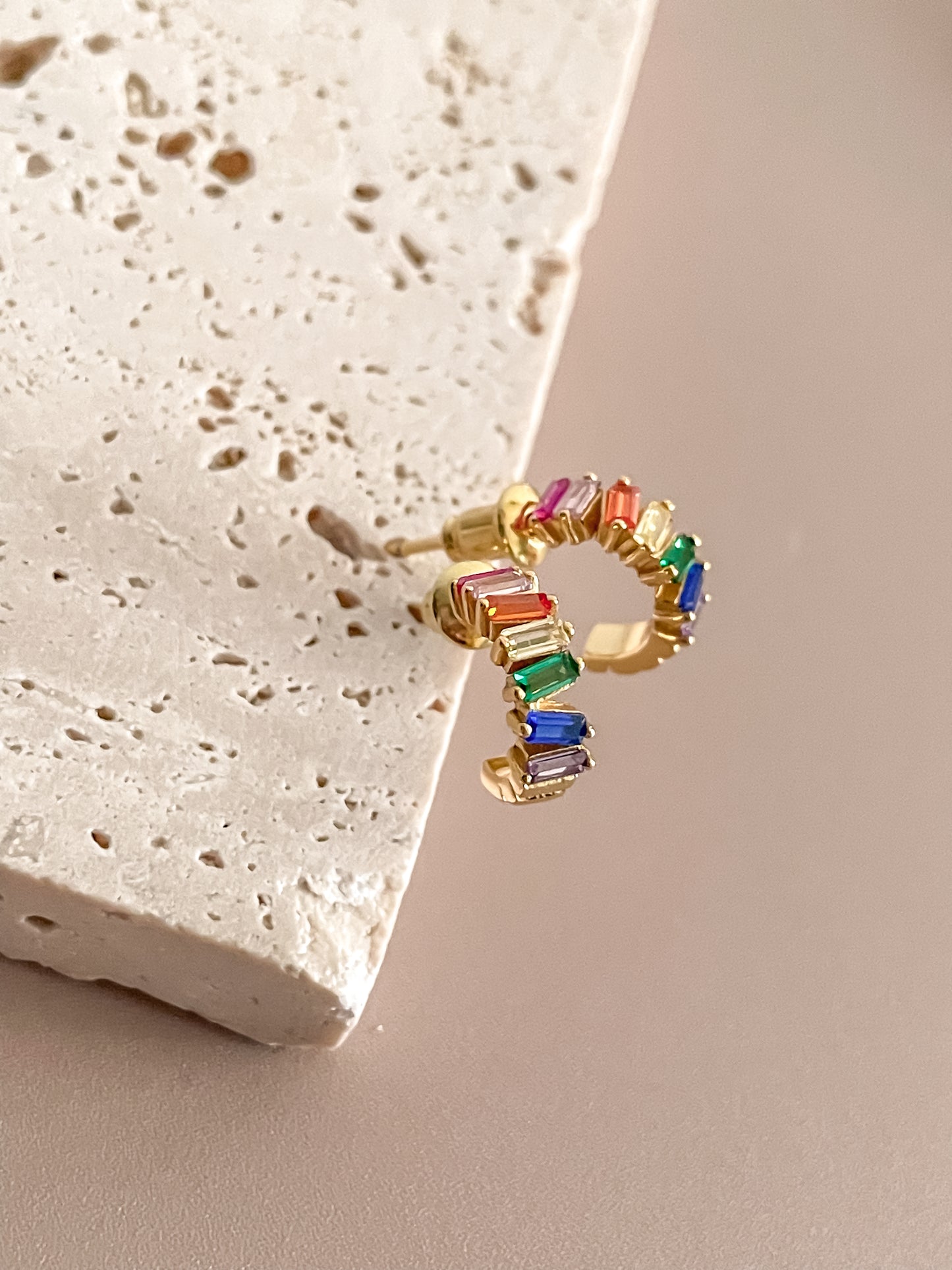 Rainbow Zircon Earrings