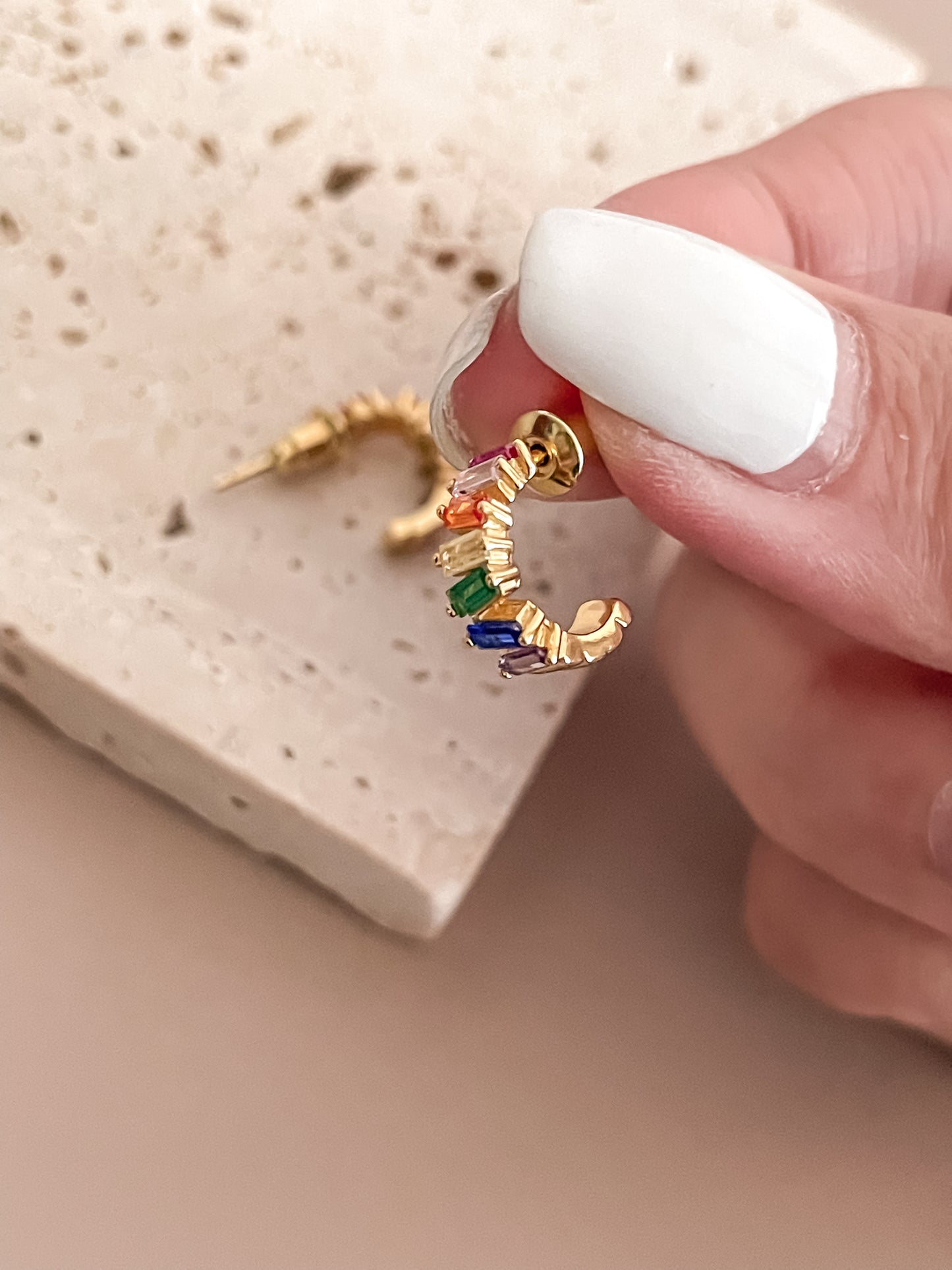 Rainbow Zircon Earrings