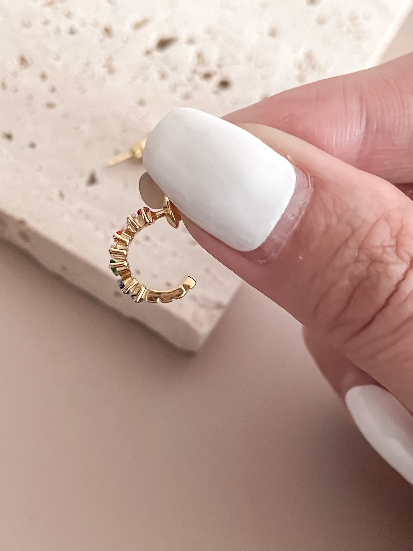 Rainbow Zircon Earrings