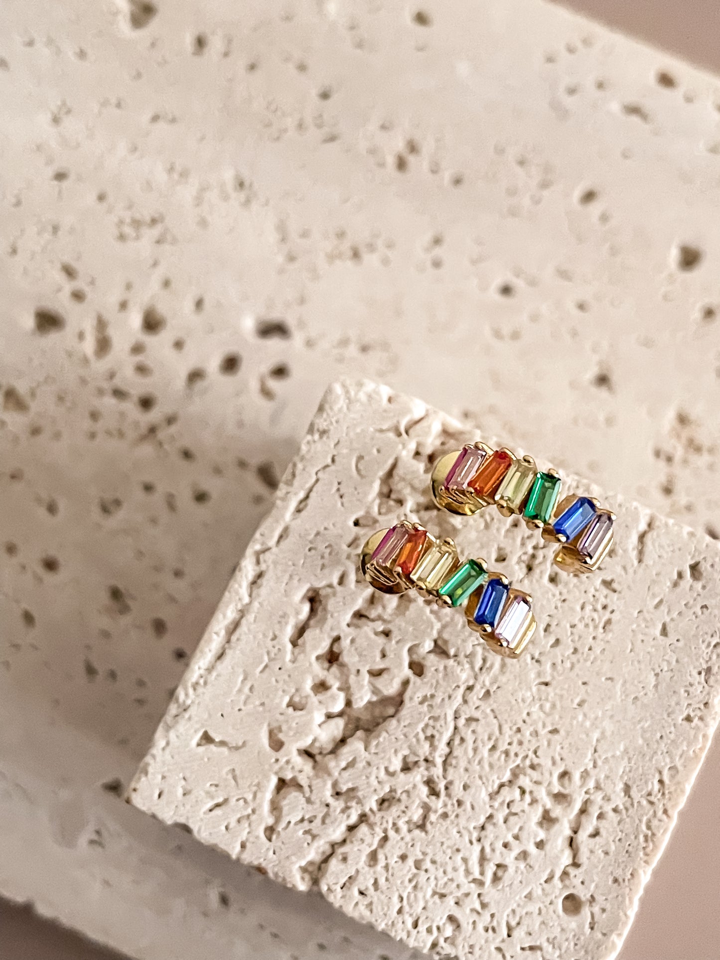 Rainbow Zircon Earrings