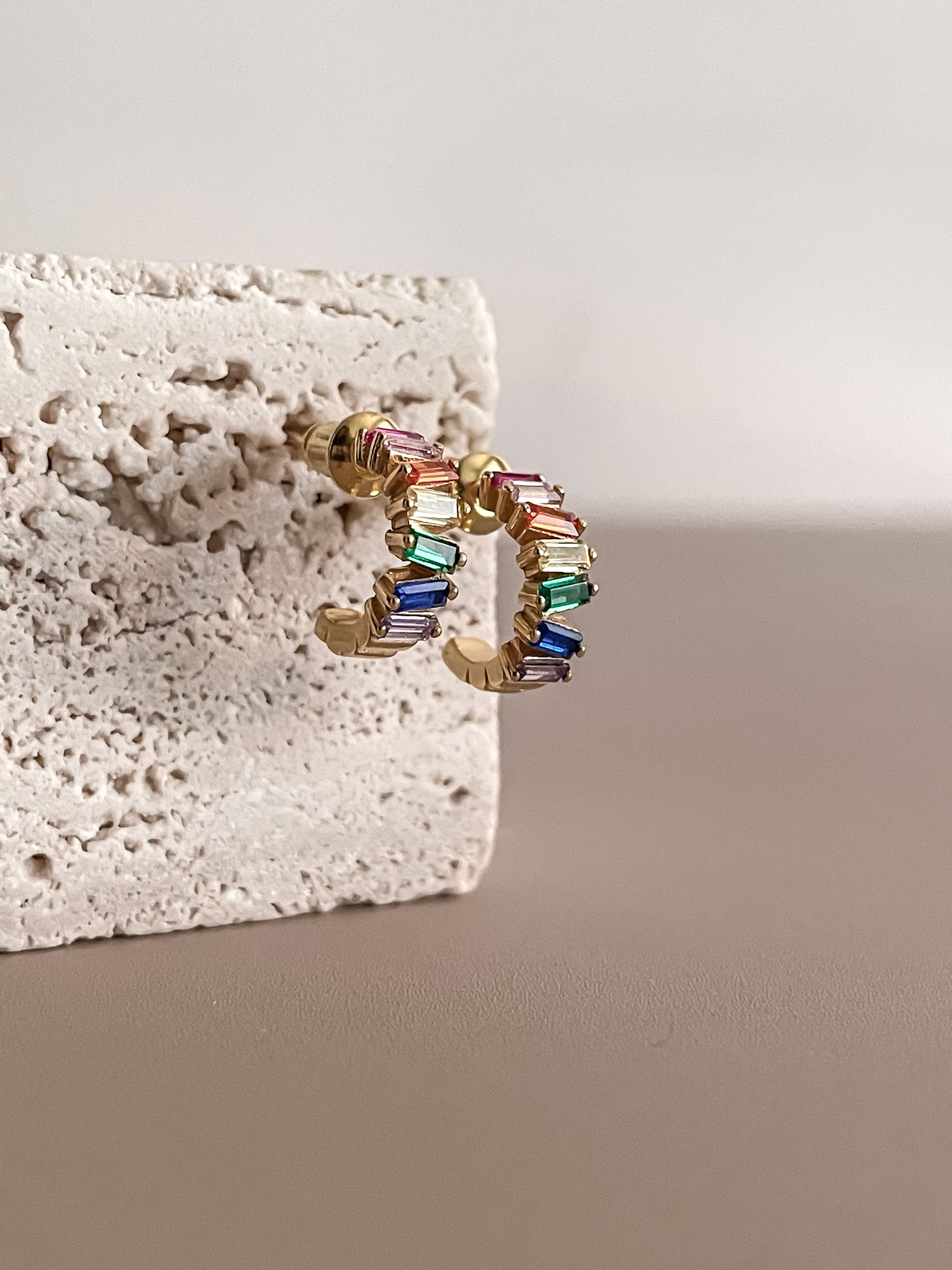 Rainbow Zircon Earrings