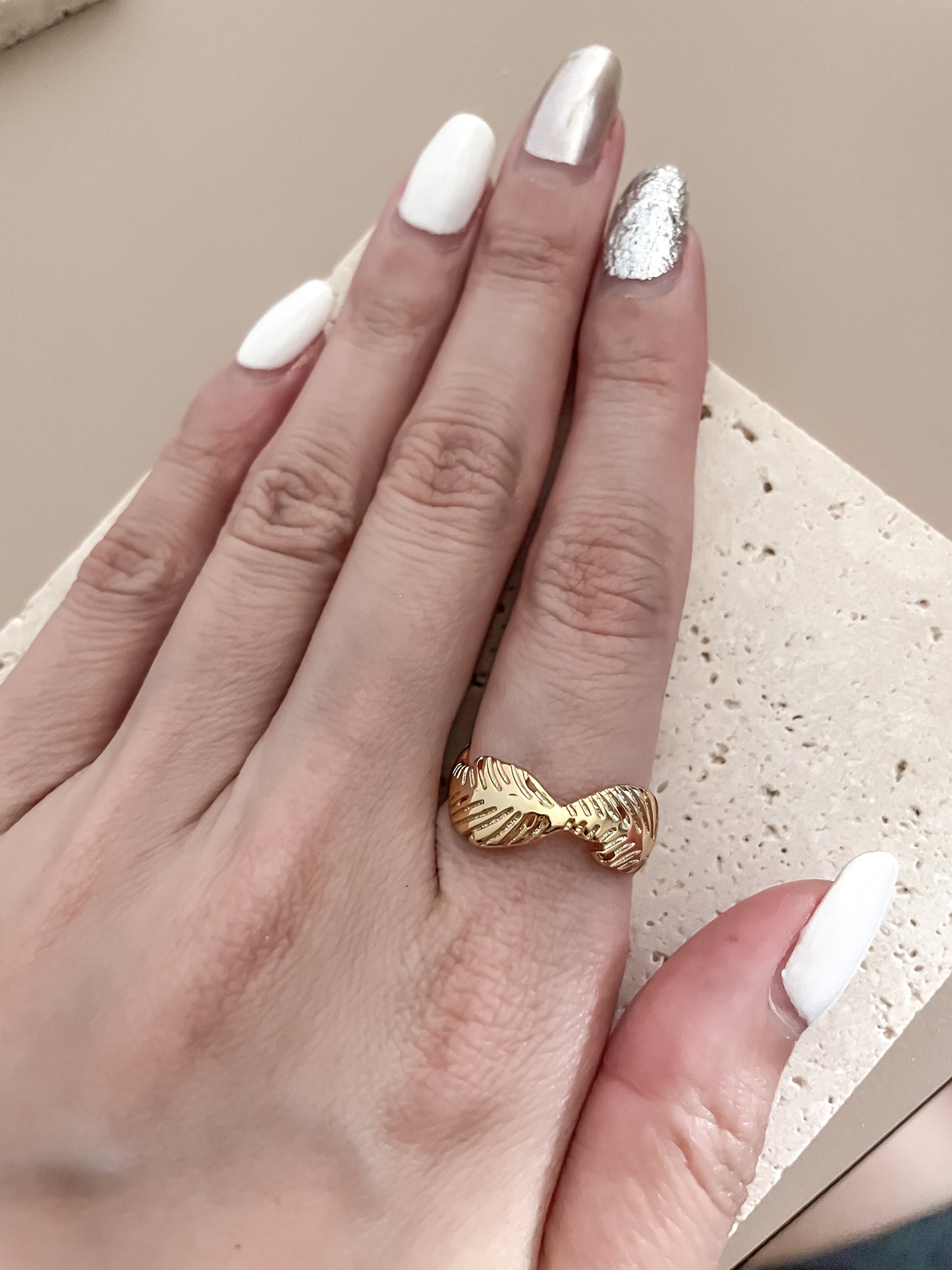 Gold Feather Ring