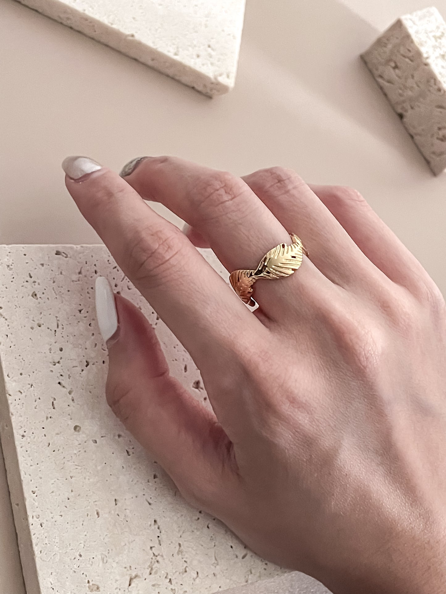 Gold Feather Ring