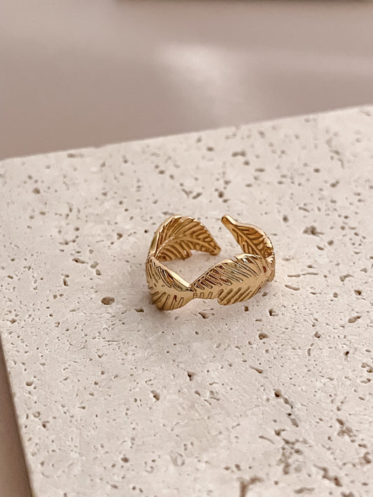 Gold Feather Ring