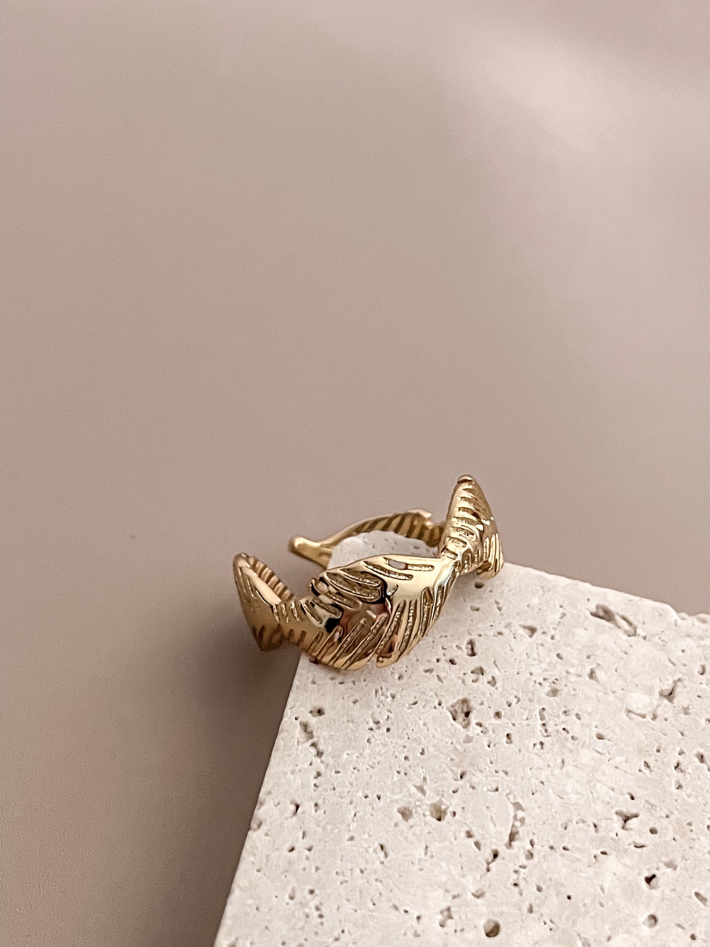 Gold Feather Ring