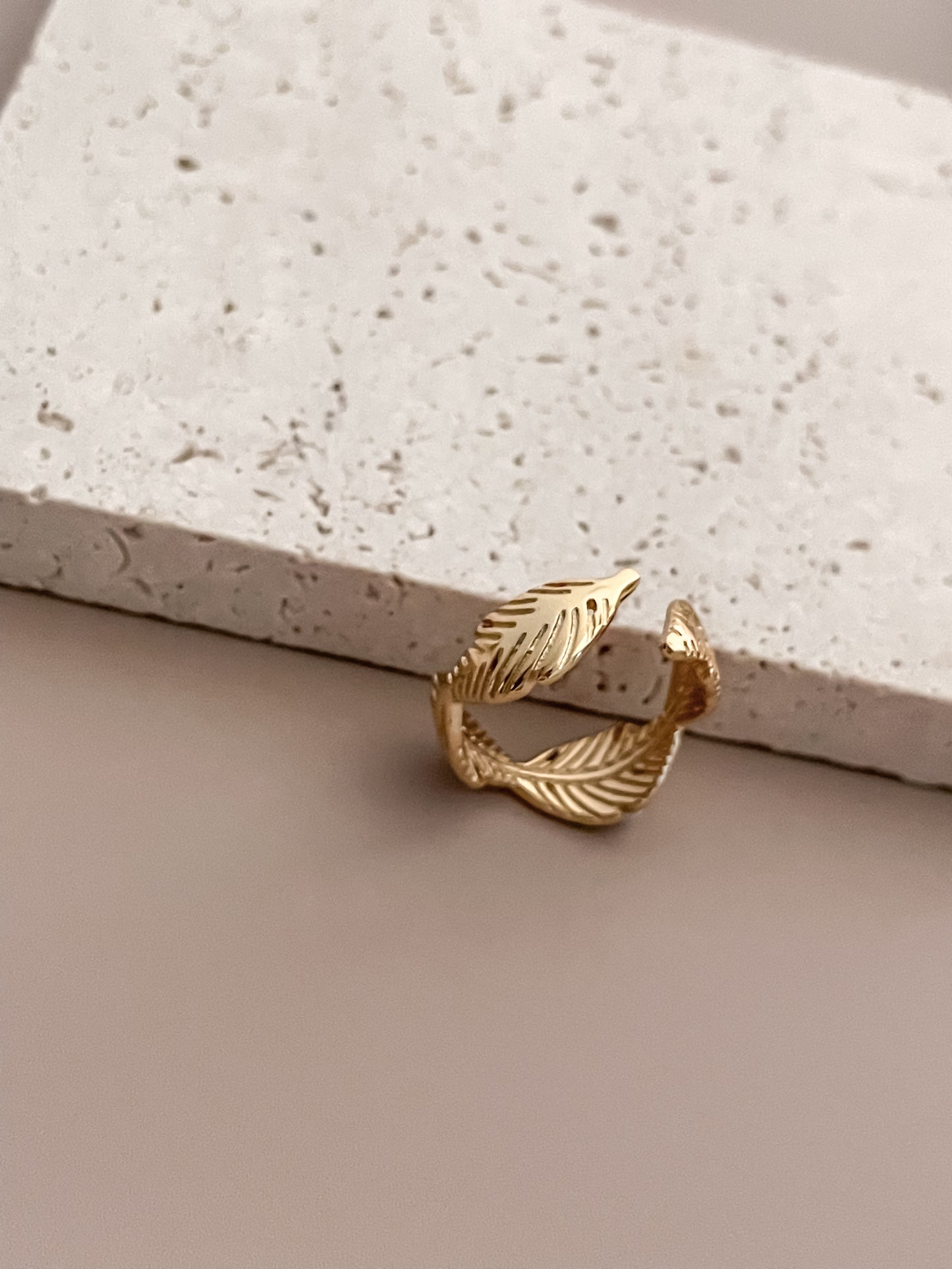 Gold Feather Ring