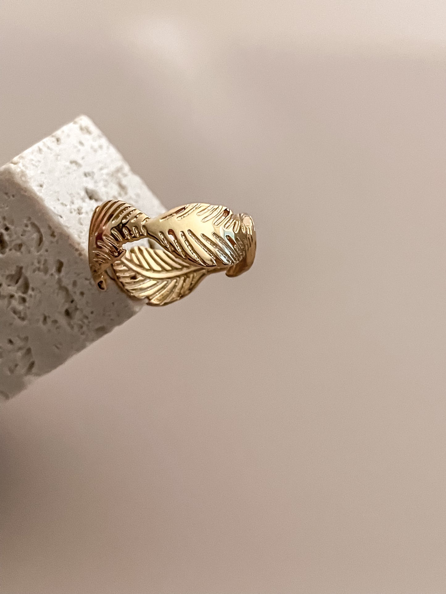 Gold Feather Ring
