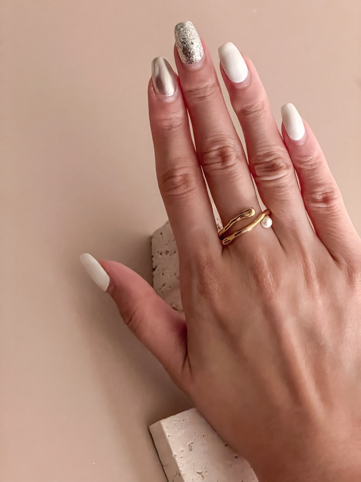 Ripple Pearl Ring