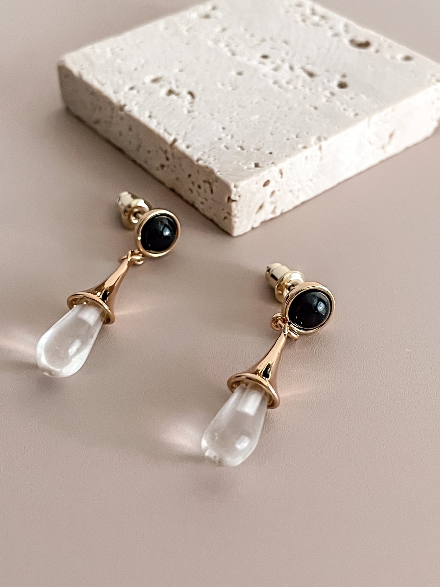 Glass Water Drop Earrings