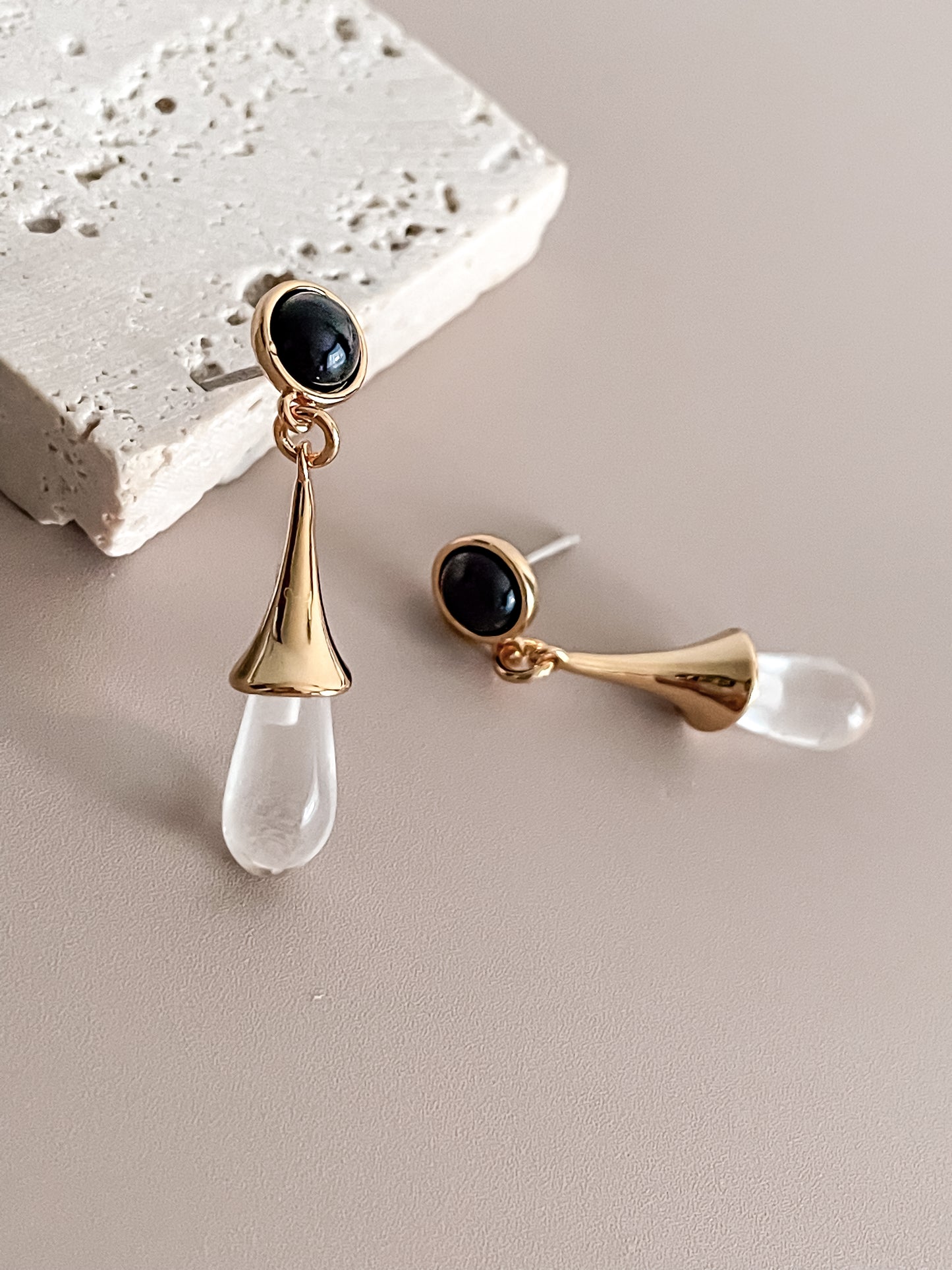 Glass Water Drop Earrings