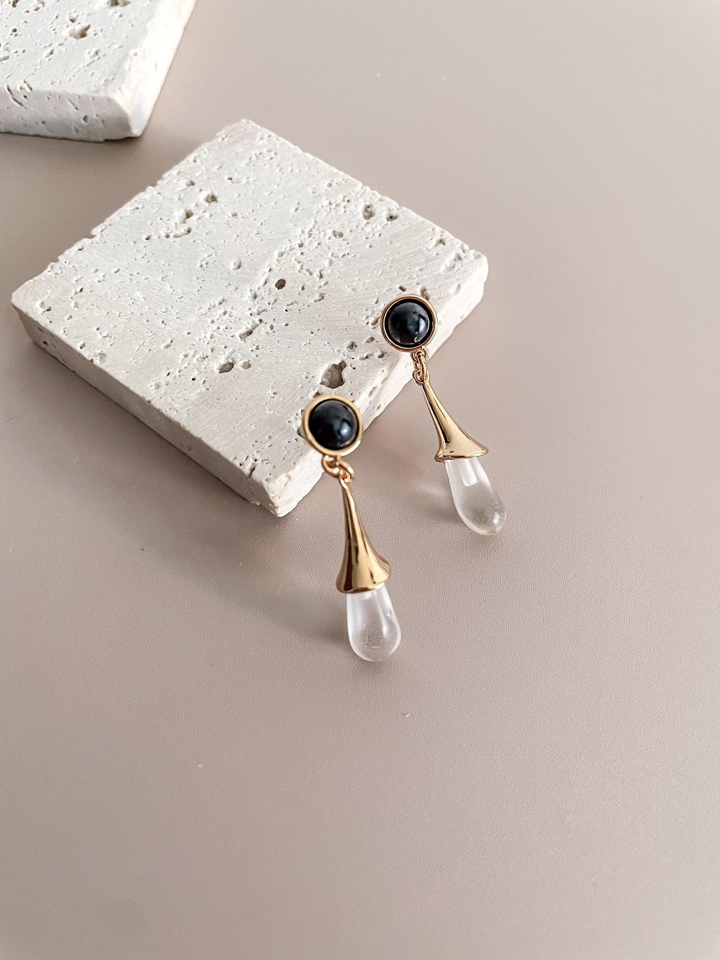 Glass Water Drop Earrings