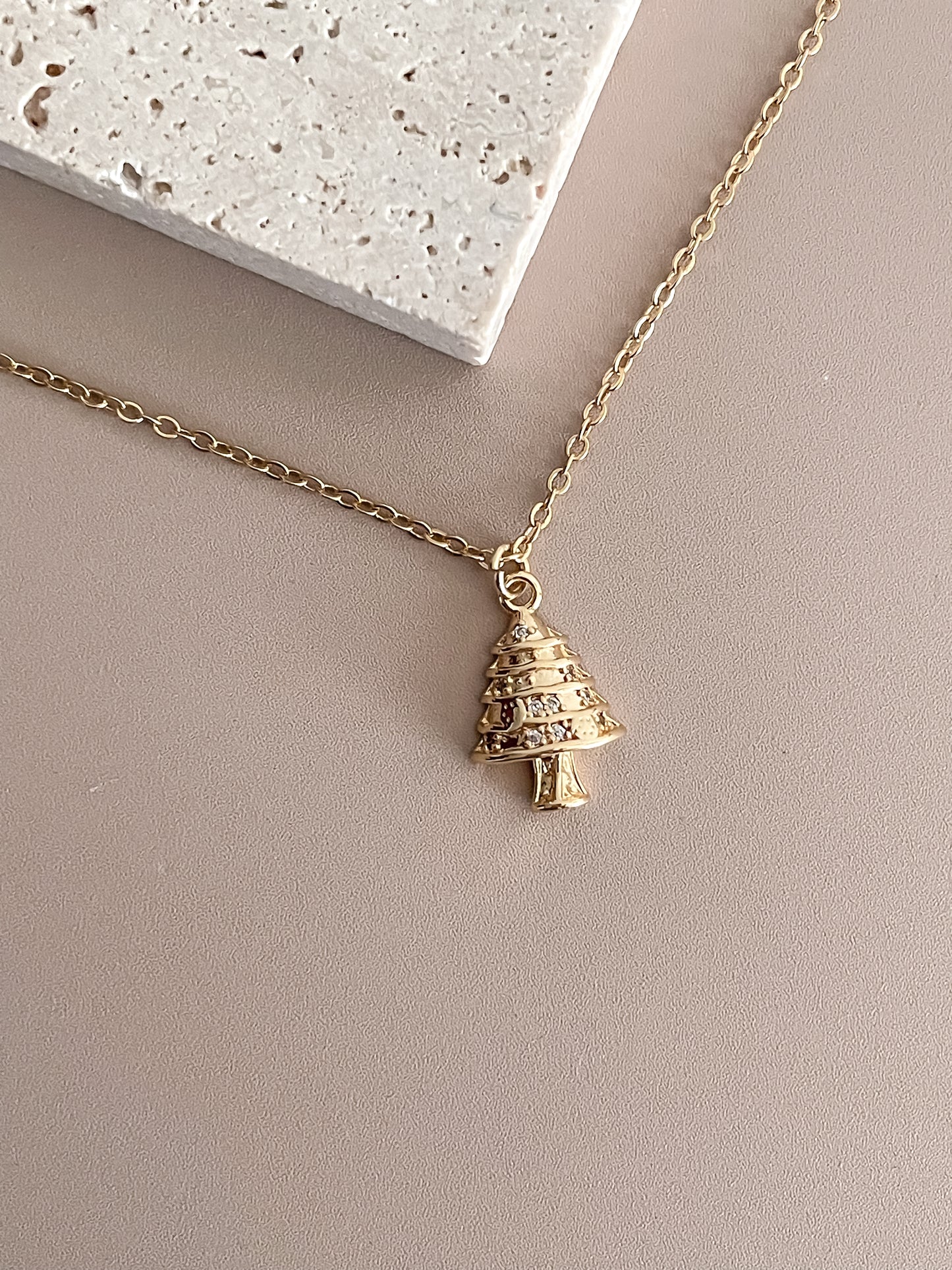 Zirconia Christmas Tree Necklace