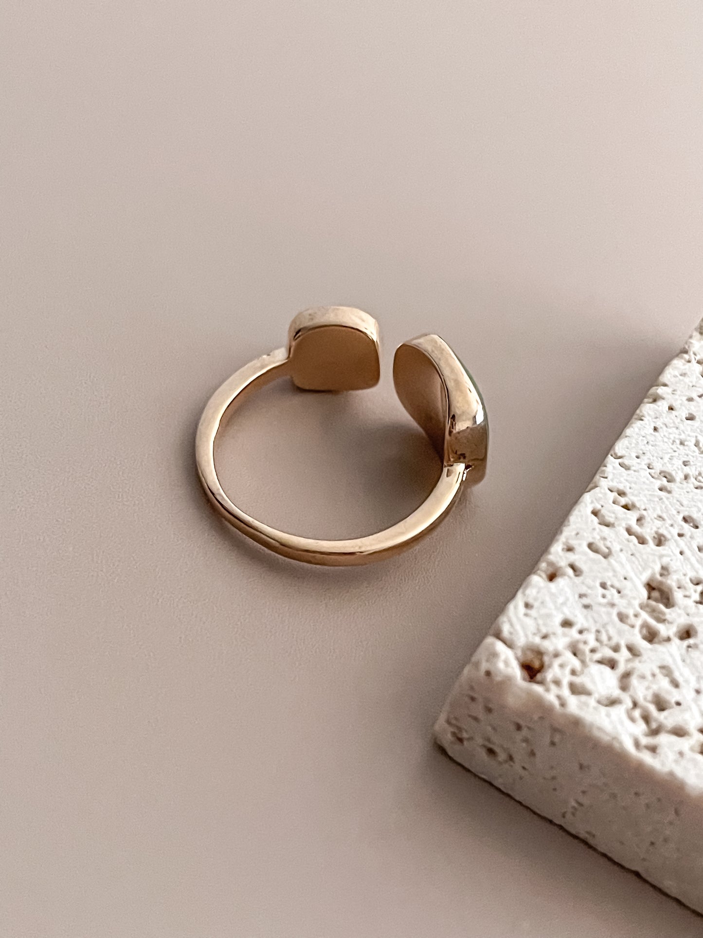 Asymmetric Green Enamel Ring