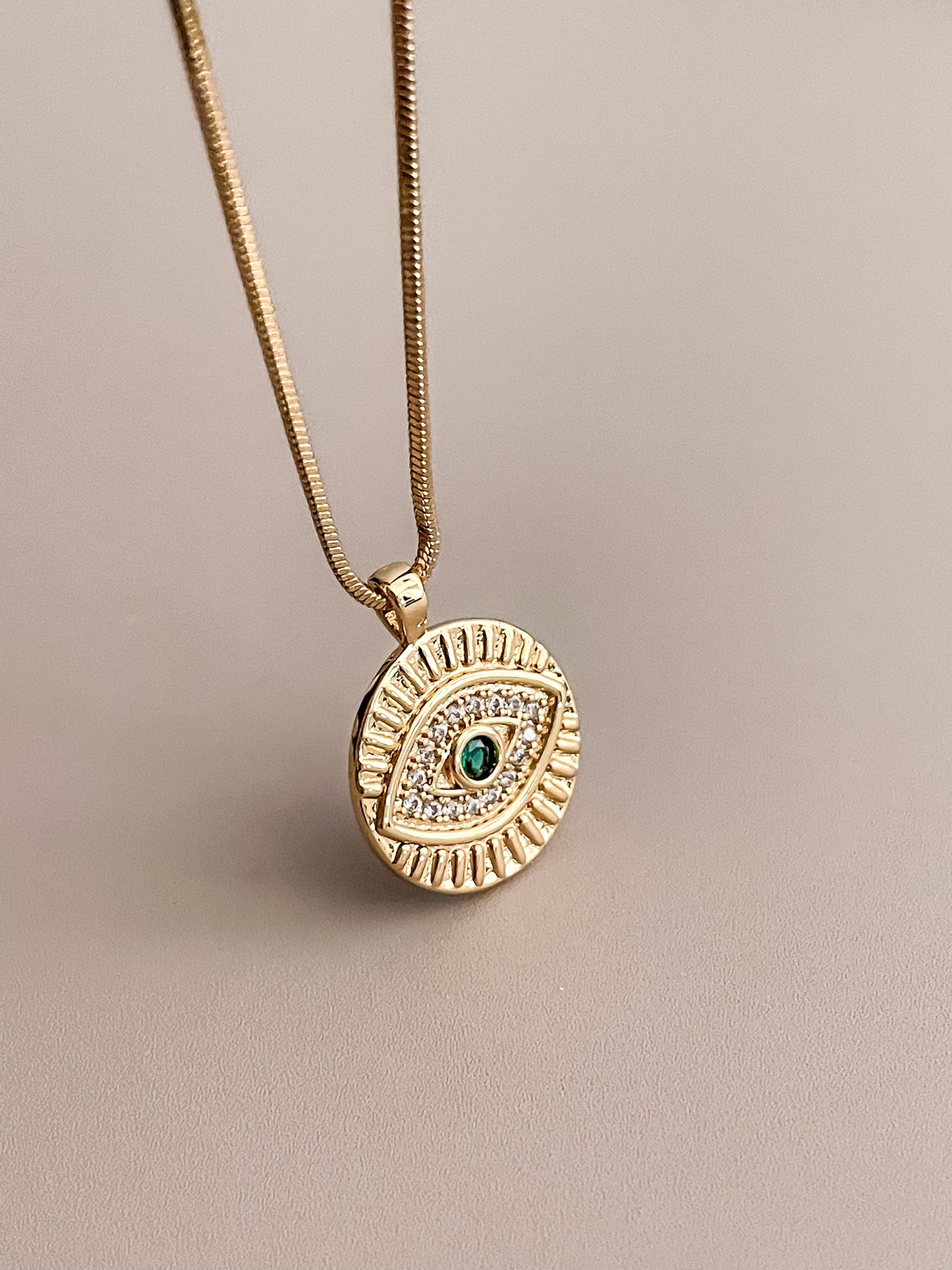 Zirconia Evil Eye Necklace