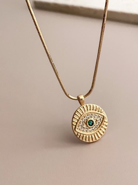 Zirconia Evil Eye Necklace